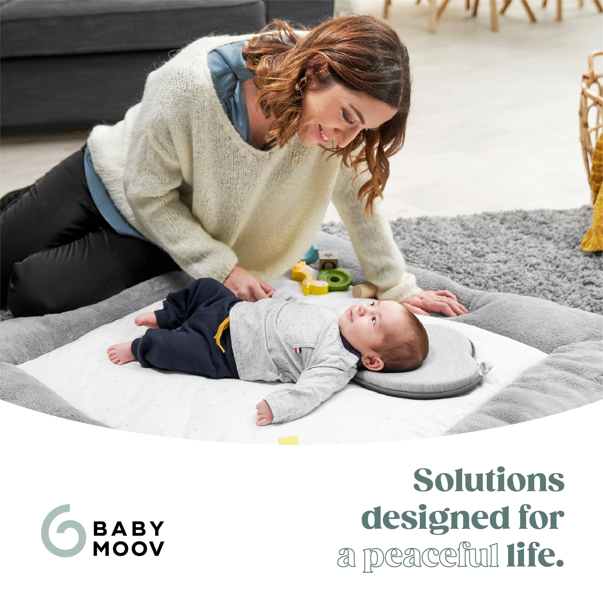 Babymoov Lovenest Organic Baby Infant Cushion, Pediatrician Designed Versatile, Comfortable, Machine-Washable Head and Neck Support (Made in Europe), Baby Registry Must Have