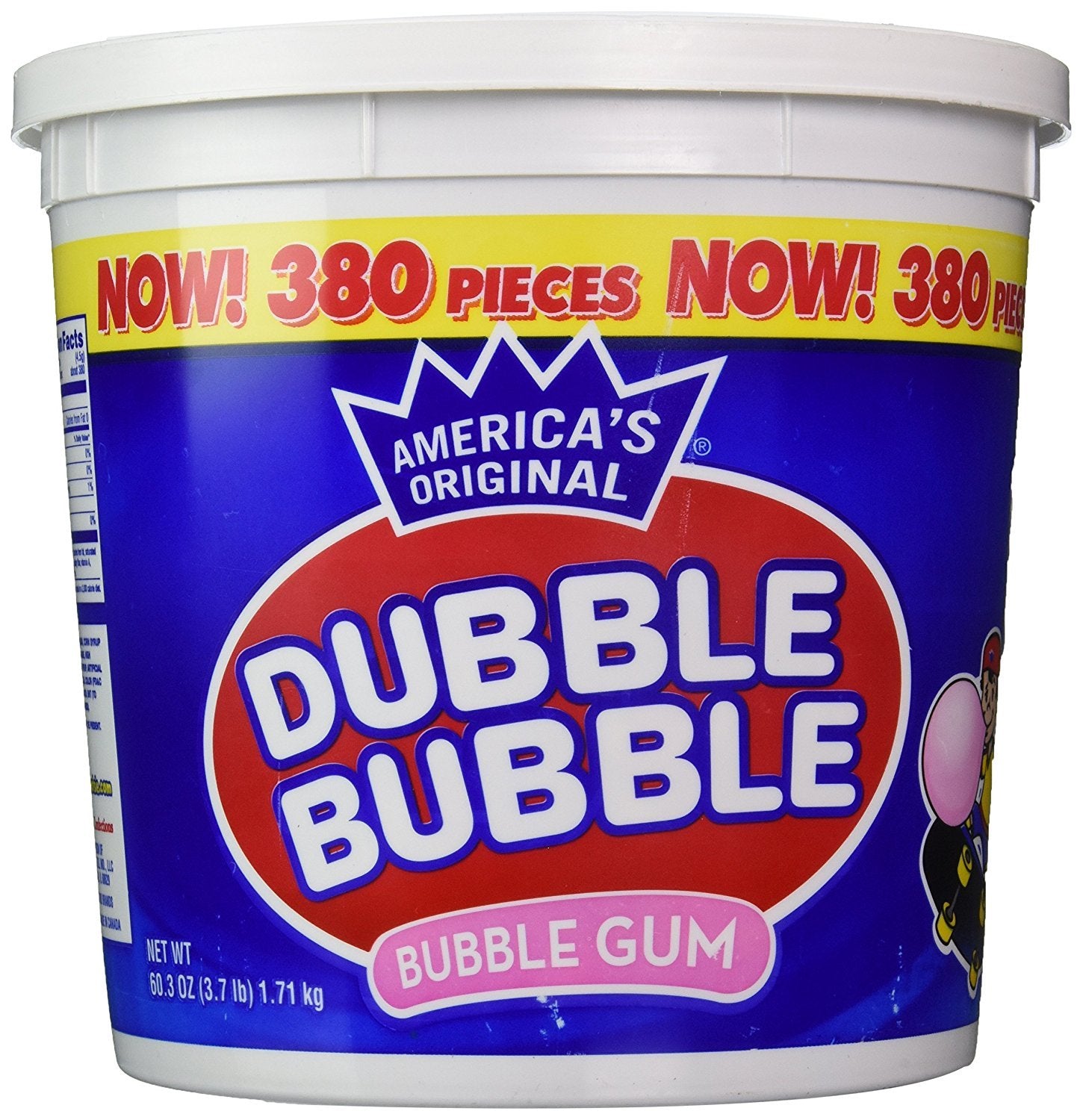 Dubble Bubble Eimer, Originalgeschmack, 380 Stück, 60.3 Oz (3.7 lb)