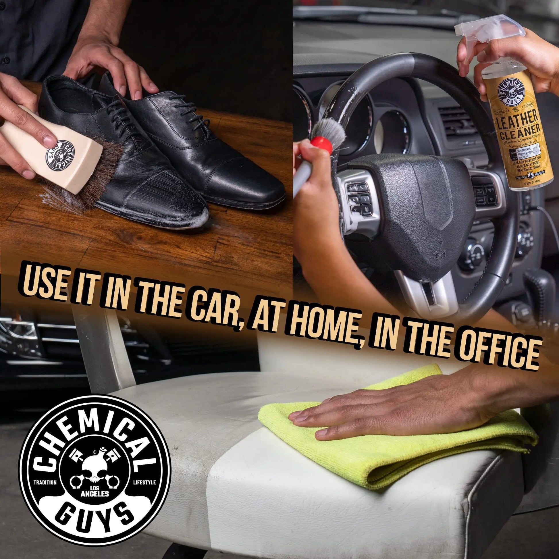 Chemical Guys SPI_109_16 Leather Cleaner and Conditioner Kit for Use on Leather Apparel, Furniture, Car Interiors, Shoes, Boots, Bags & More (2 - 16 fl oz Bottles)