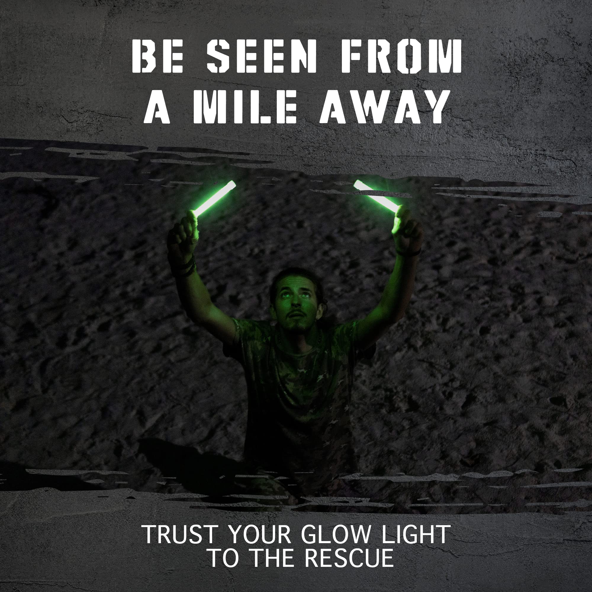 12 Ultra Bright Emergency Glow Sticks - Individually Wrapped Long Lasting Industrial Grade Glowsticks for Survival Gear, Camping Lights, Power Outages and Military Use (Green)