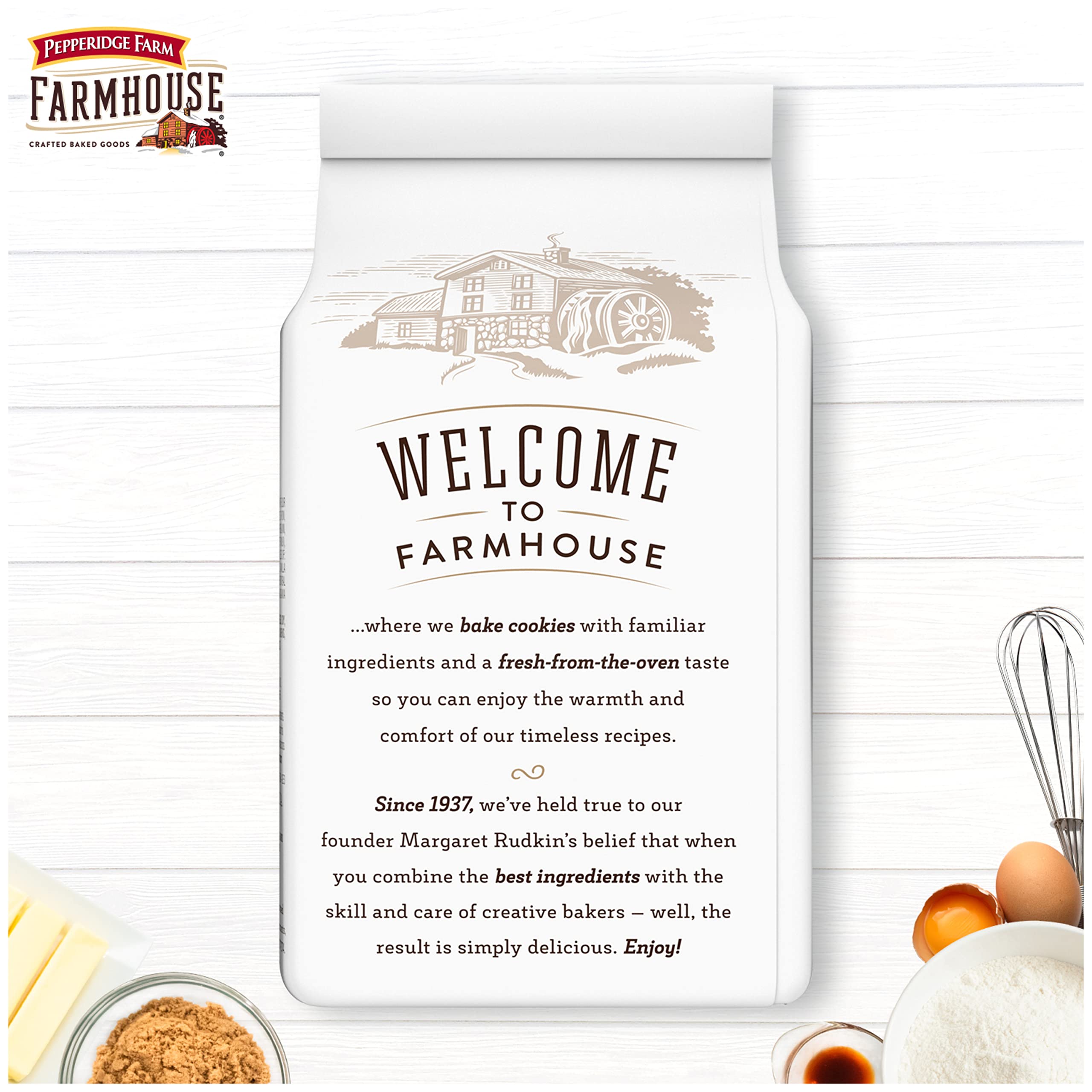 Pepperidge Farm Farmhouse Thin & Crispy Toffee Milk Chocolate Cookies, 6.9 oz. Bag