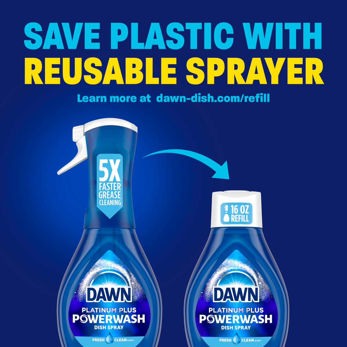 Dawn Platinum Powerwash Spülmittel Spray, Spülmittel, Frischer Duft, 473 ml