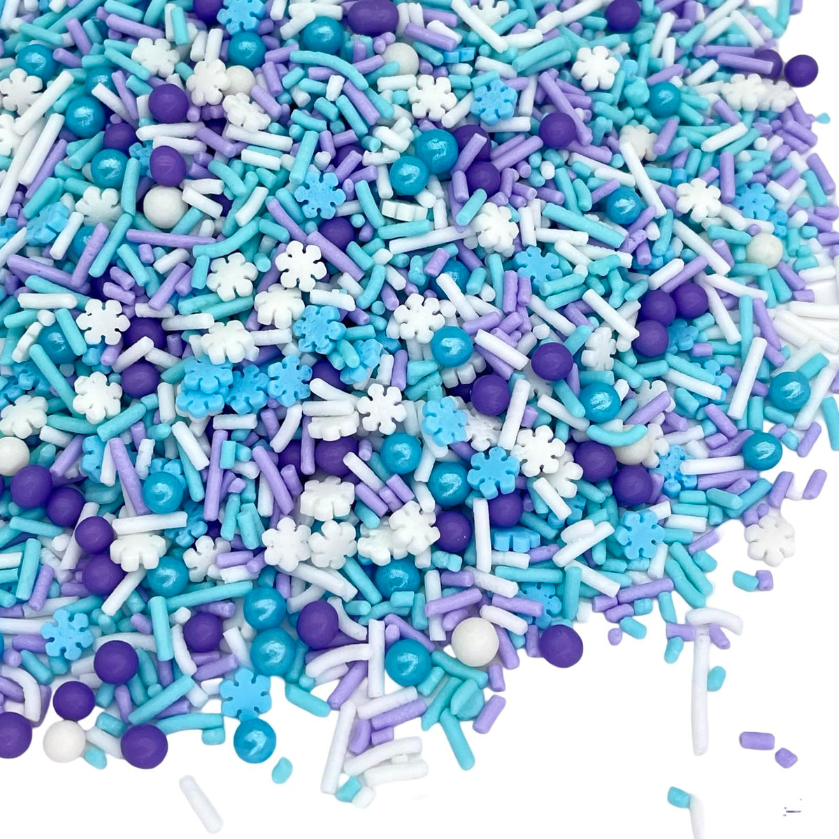 Streusel | Streuselmischung „Frozen in Sugar“ | Blaue Streusel | Konfetti-Streusel | Metallische Streusel | Schneeflocken-Streusel | Kuchenstreusel (Pink, Lila, Blau)
