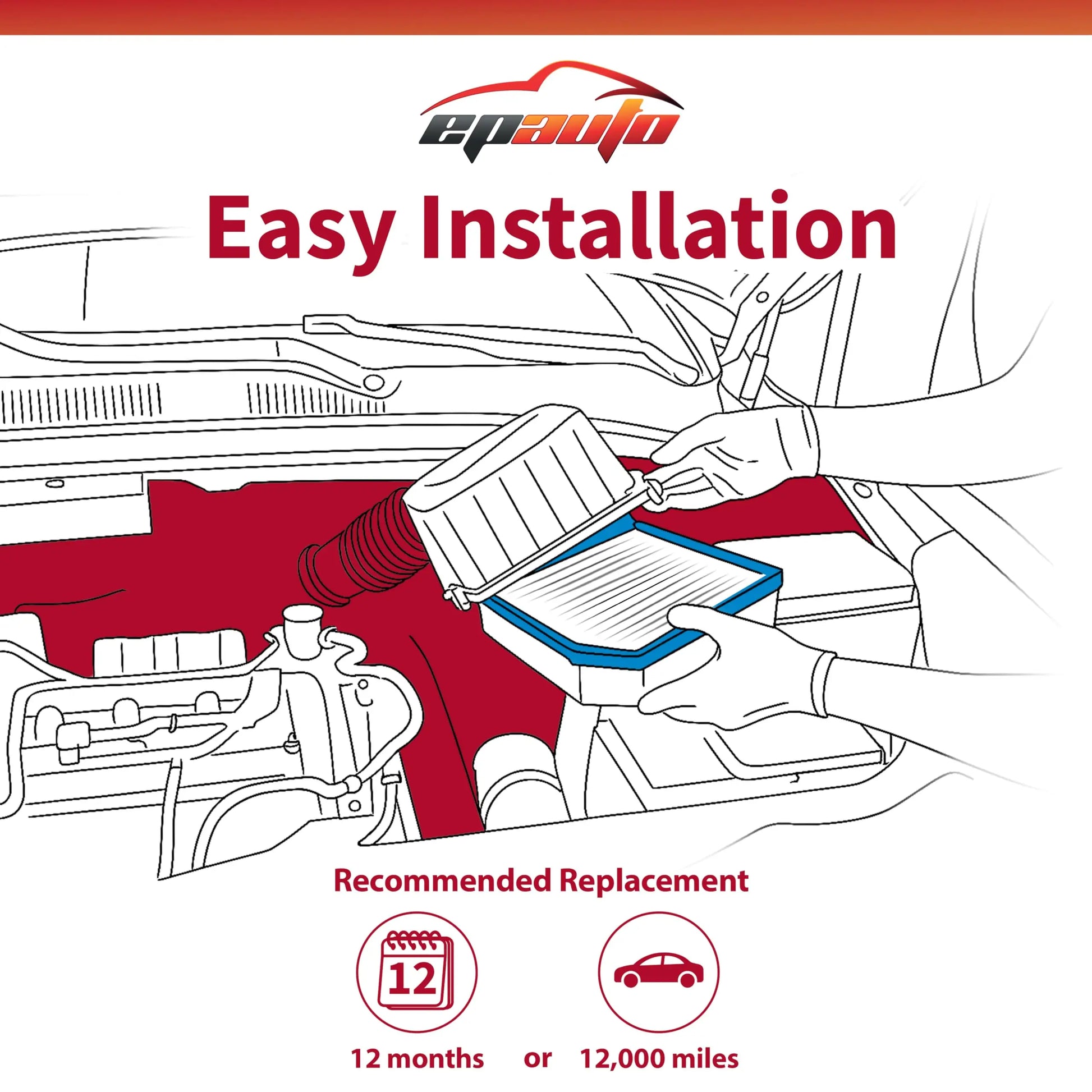 EPAuto GP997 (CA9997) Panel Engine Air Filter, Compatible with Subaru Impreza (2008-2016), Legacy (2005-2019), Outback (2005-2019), WRX (2015-2018), Forester (2009-2018), Tribeca (2008-2014)
