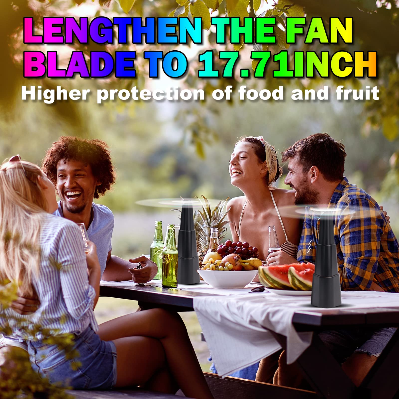 KTDRJN Fly Fans for Tables,Food Indoor Outside,4 Pack Portable Outdoor Picnic Fan,Batteries Powered Table Restaurant, Party, Home,Outdoor Dinner(Black)