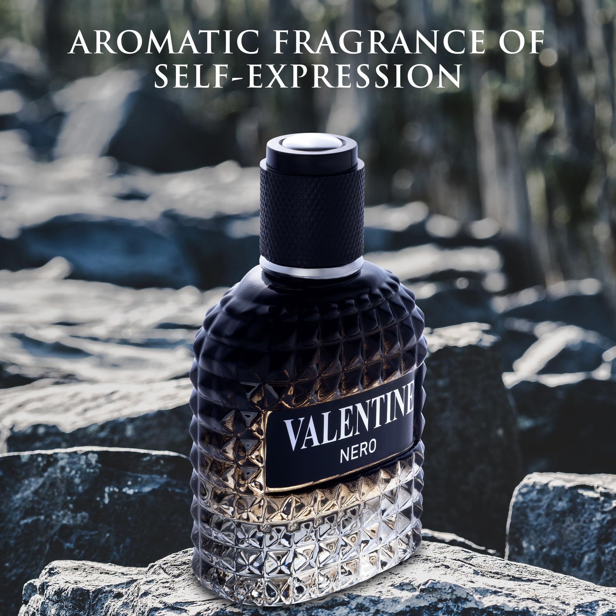 URBAN COLLECTION Valentine Nero for Men - Woody Aromatic Fragrance with Floral and Mineral Notes - Masculine Scent - 100ml