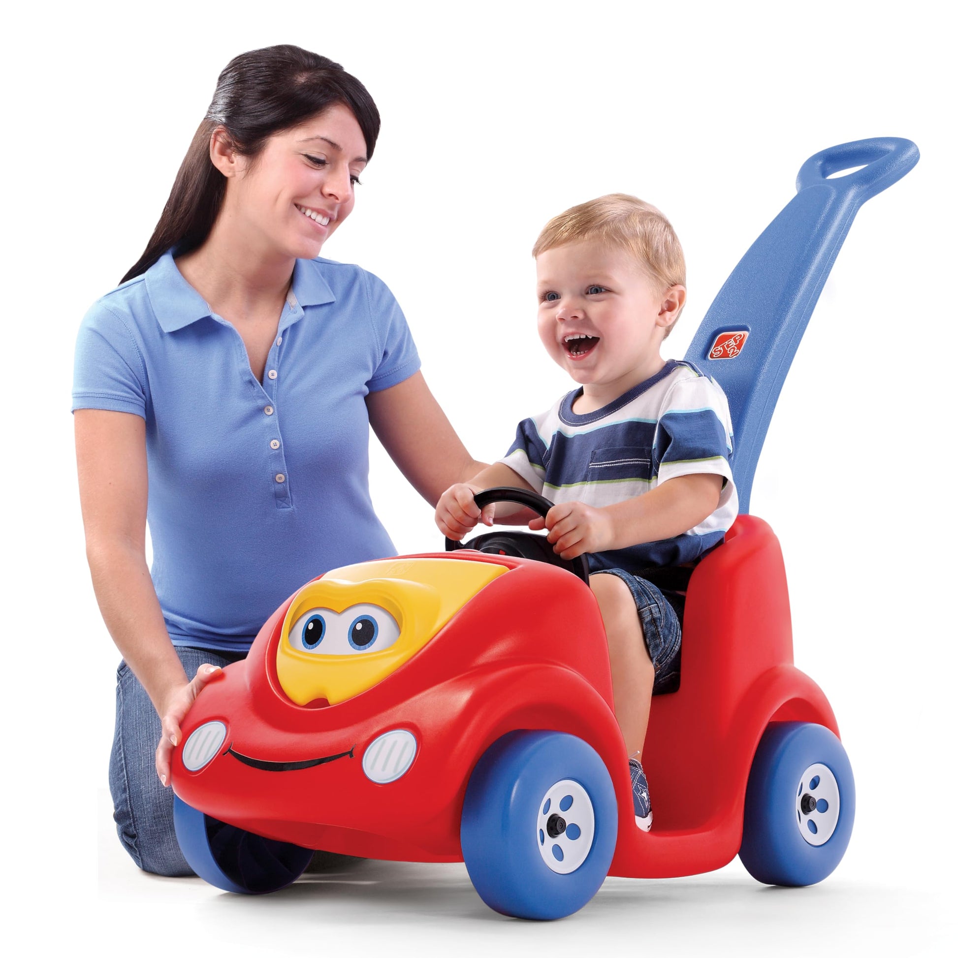 Step2 Push Around Buggy Kids Push Car, Ride On Toy, Stroller Substitute, Includes Seat Belt & Horn, Made of Durable Plastic, Max Weight 50 lbs., For Toddlers 1.5-4 Years Old, Red