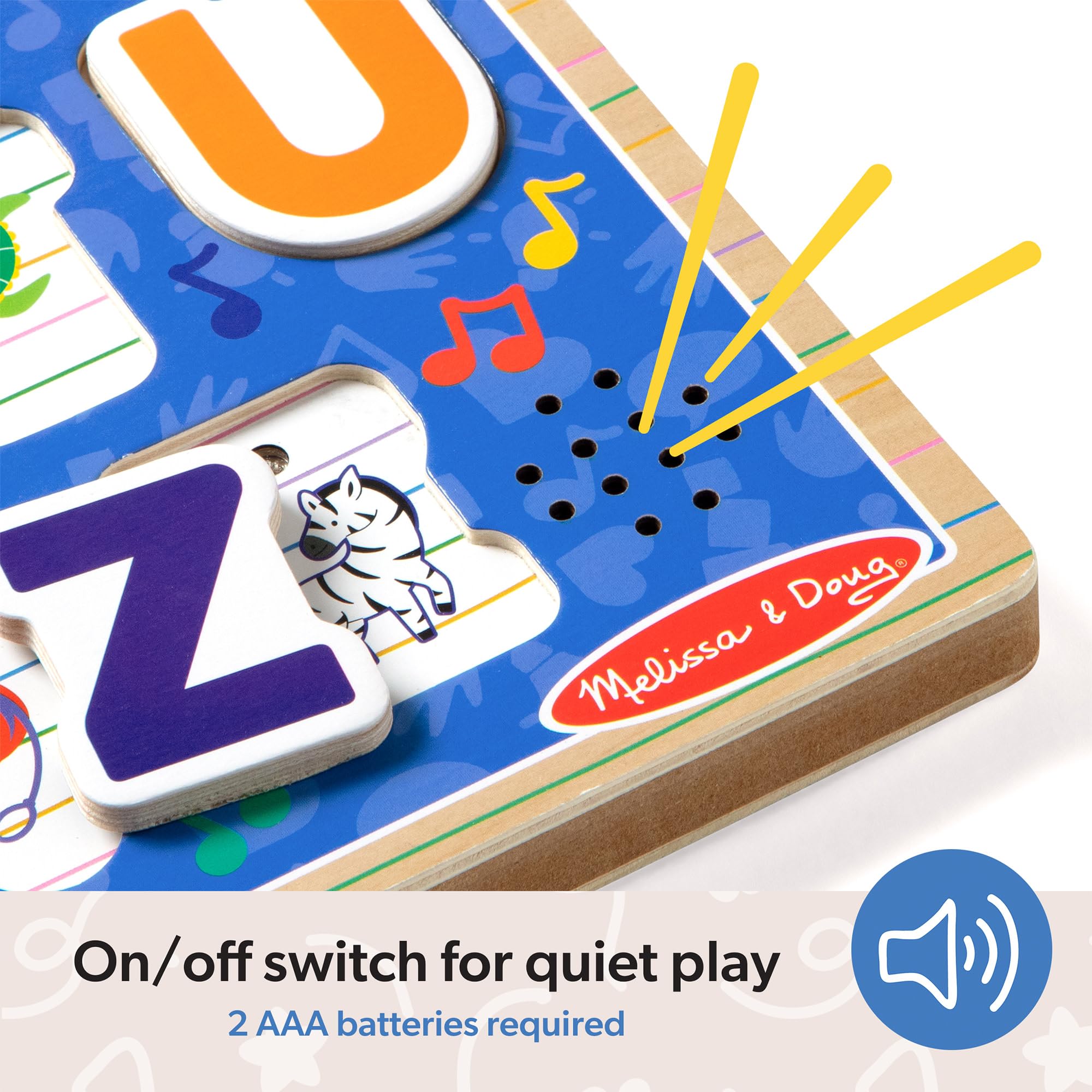 Melissa & Doug® Ms. Rachel™ Wooden Phonics Alphabet Sound Puzzle with Light-Activated Sound Effects, 24-Piece Toddler Toys for Boys and Girls Ages 2+ Years - FSC Certified