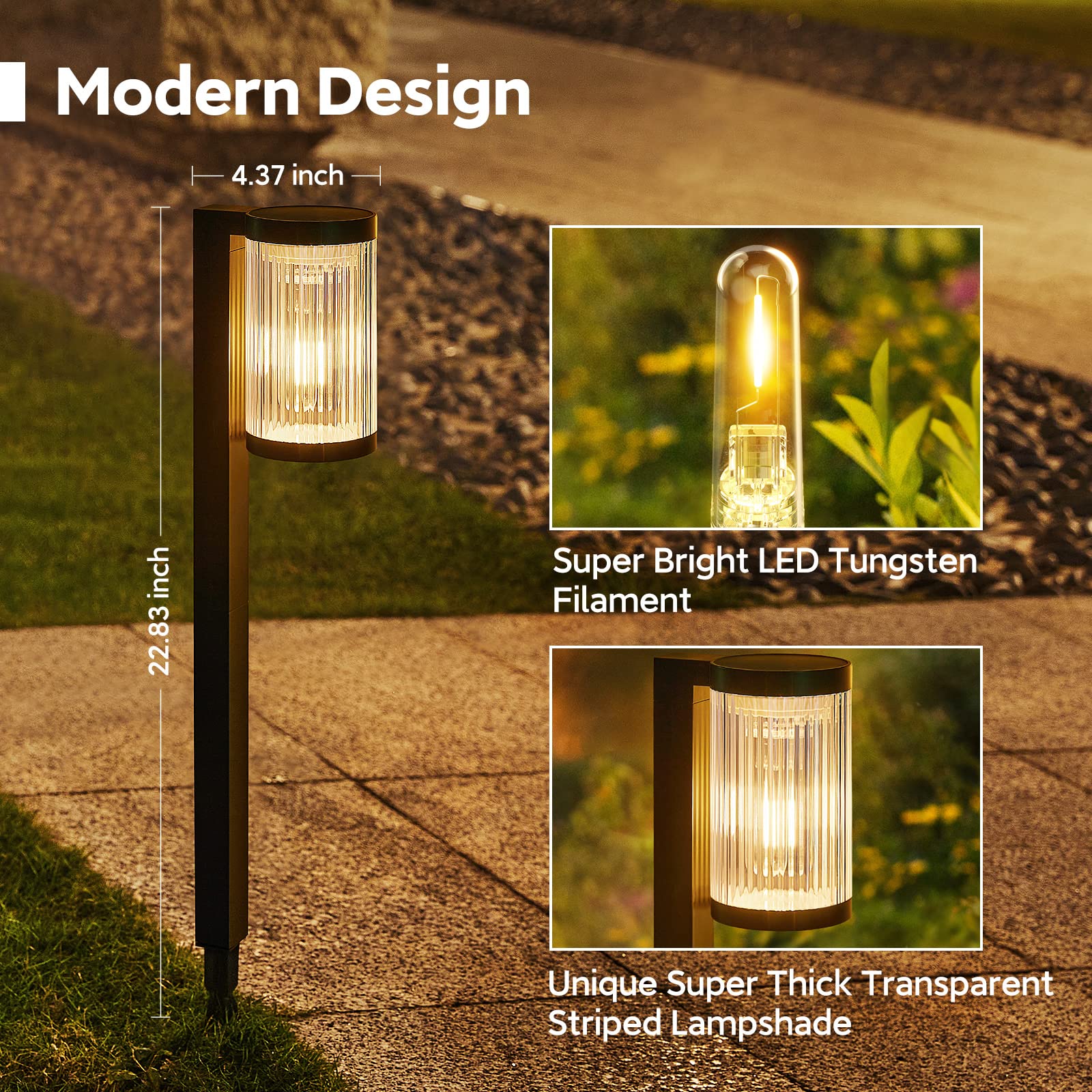 ELECLINK Solar Pathway Lights Outdoor, 6 Pack Upgraded Outdoor Solar Lights for Outside Super Bright Up to 12Hrs, IP65 Waterproof Solar Garden Lights for Yard Landscape Path Walkway Decoration