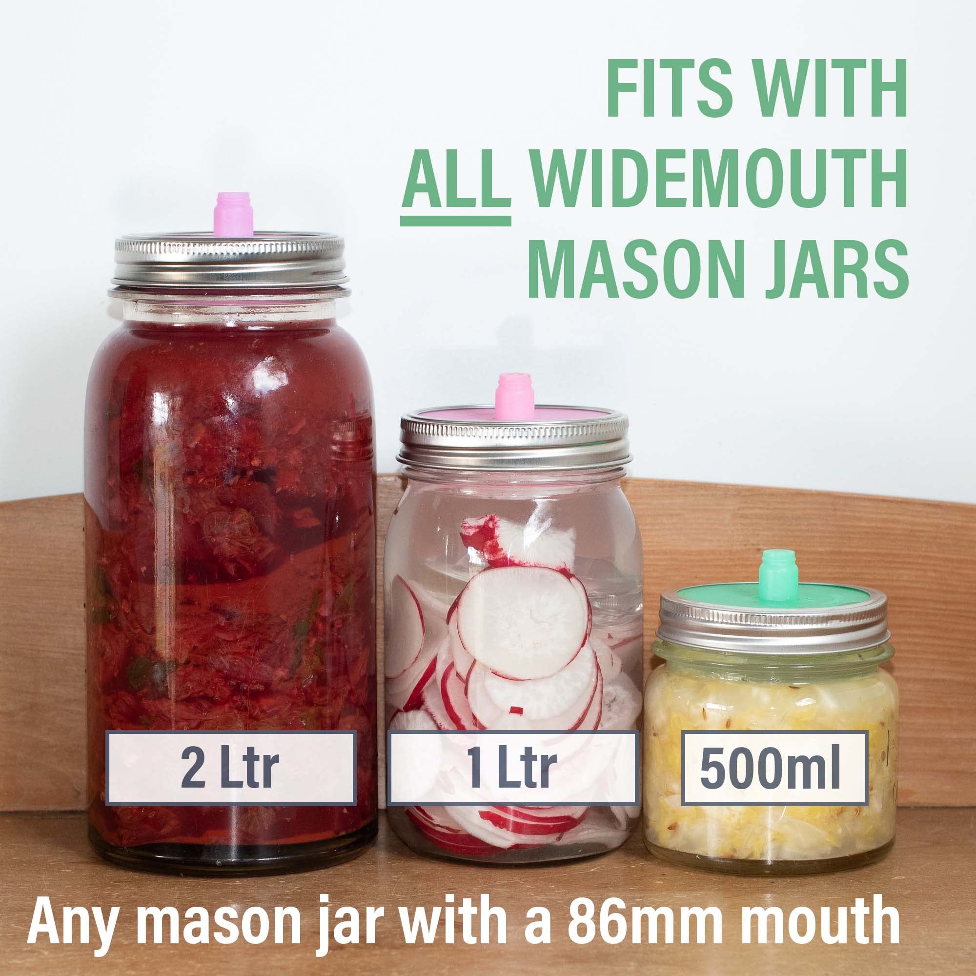 Glass Fermentation Weights for Fermenting | Easy Lift Handles | Set of 4 Pickle Weights for Wide Mouth Jars