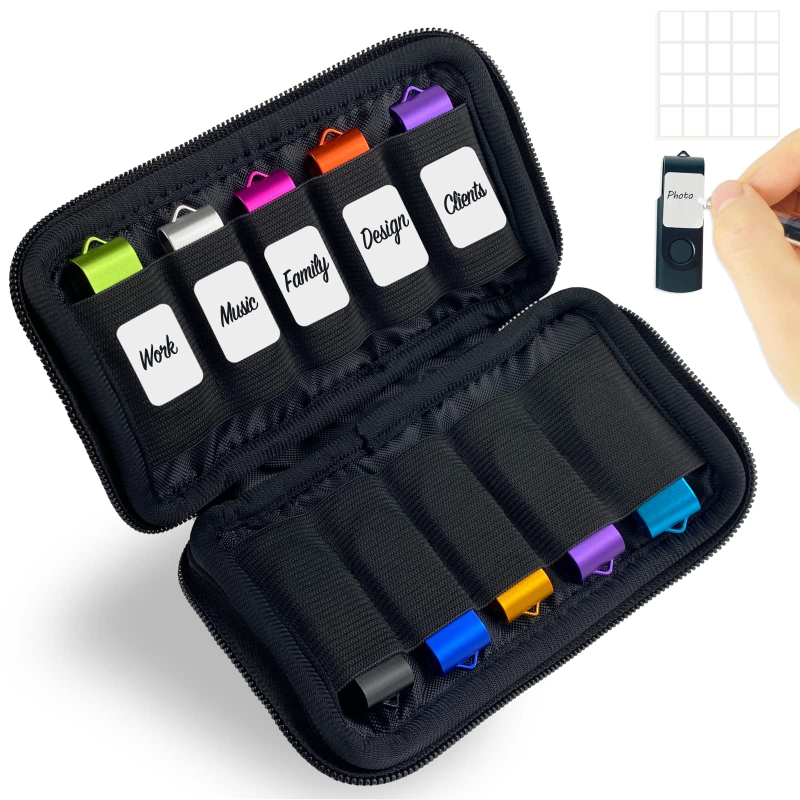 Flash-Laufwerk-Hülle, USB-Speicherhülle JBOS USB-Halter Aufbewahrungstasche, Organizer für elektronisches Zubehör für USB-Flash-Laufwerke, USB-Hülle, Thumb-Drive-Hülle, Jump-Drive-Hülle, USB-Organizer