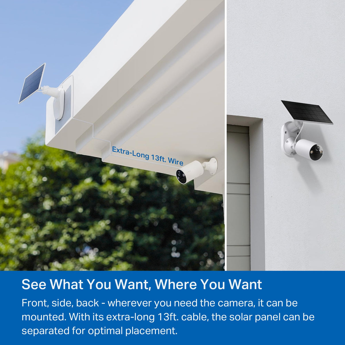 TP-Link SolarCam C402 Kit, Outdoor Battery Camera w/Solar Panel Base, Wireless, 1080P, Free Person/Vehicle Detection, SD/Cloud Storage, Color Night Vision, No Hub Needed, Works w/Alexa