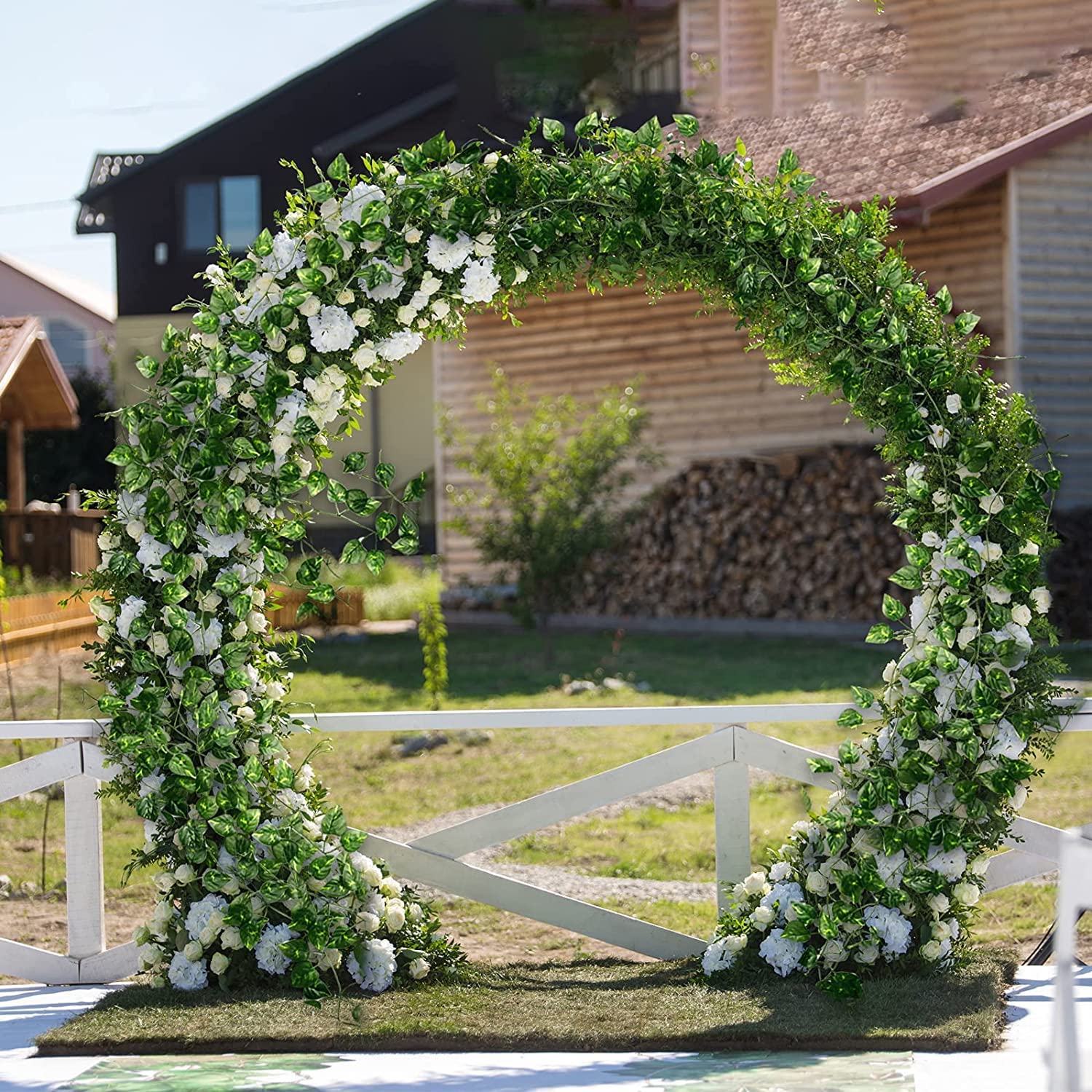 CEWOR 24 Pack 168ft Artificial Ivy Greenery Garland, Fake Vines Hanging Plants Backdrop for Room Bedroom Wall Decor, Green Leaves for Jungle Theme Party Wedding Decoration