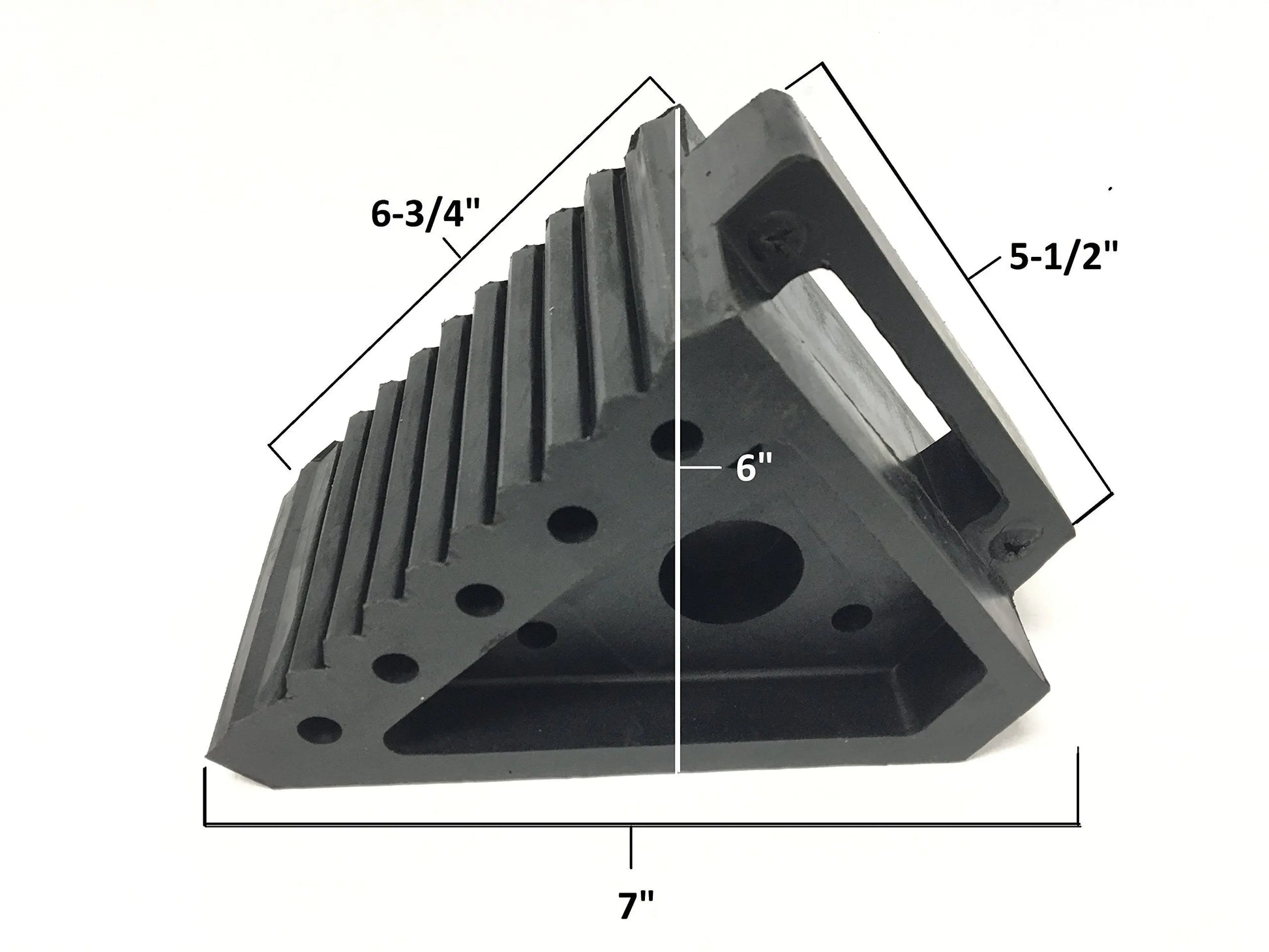 MAXXHAUL 70472 Solid Rubber Heavy Duty Black Wheel Chock 2-Pack, 8" x 4" x 6"