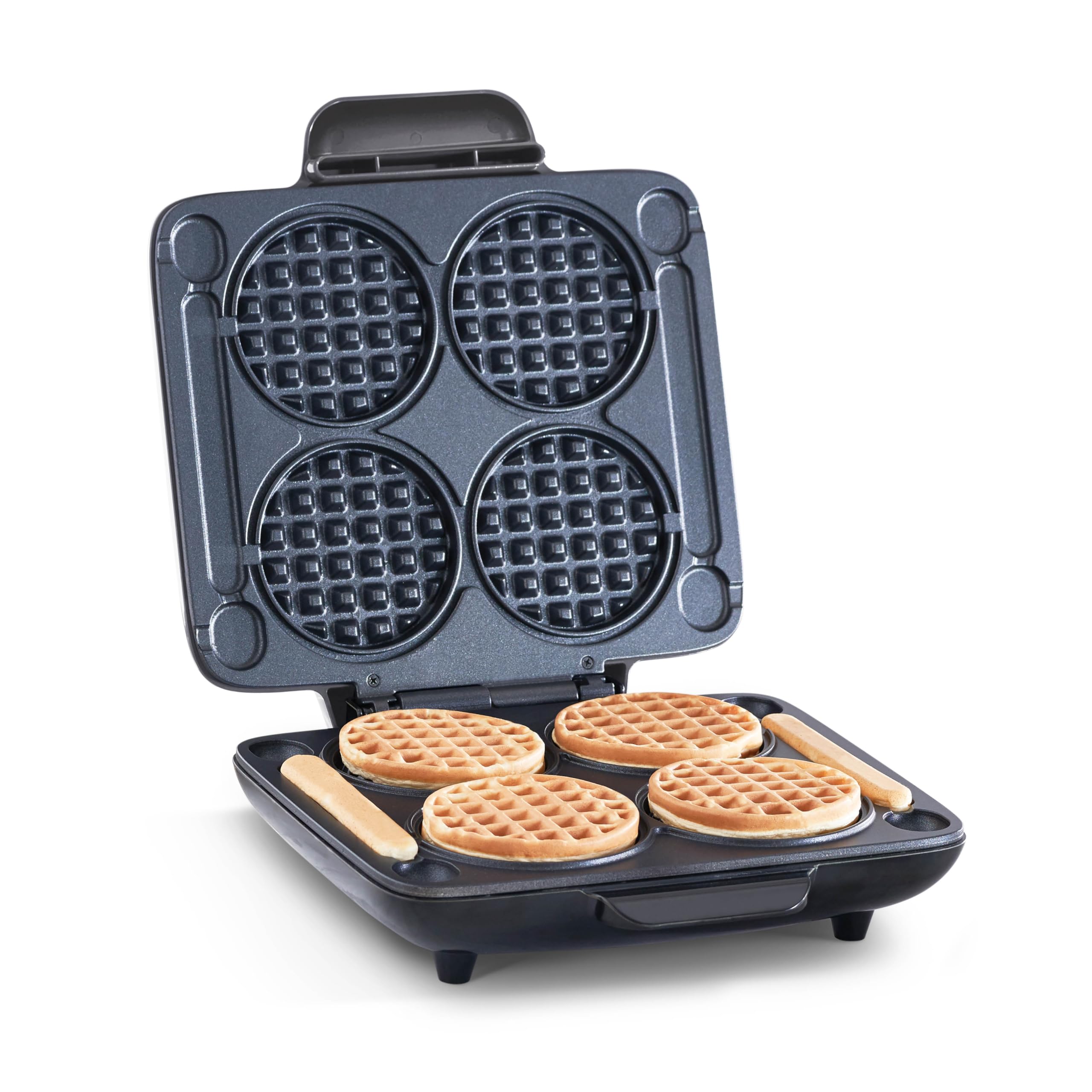DASH Multi Mini Waffle Maker - Four 4" Waffle Molds, Nonstick Waffle Iron with Quick Heat-Up, Nonstick Surface - Perfect Mini Waffle Maker for Kids and Families, Just Add Batter
