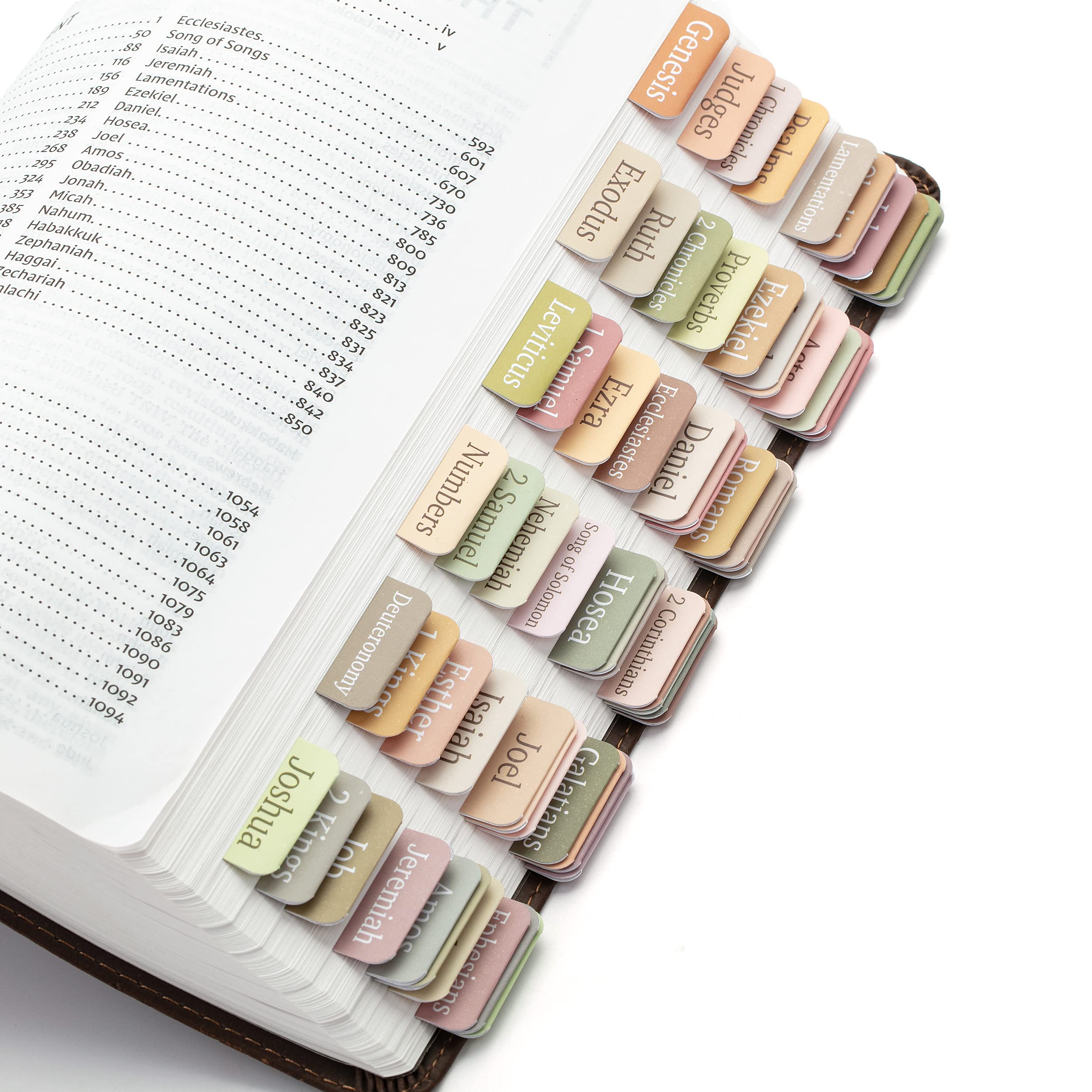 Mr. Pen- Bible Tabs, 75 Boho Theme Laminated Tabs for Women and Men, Study Bible Index, Book Labels
