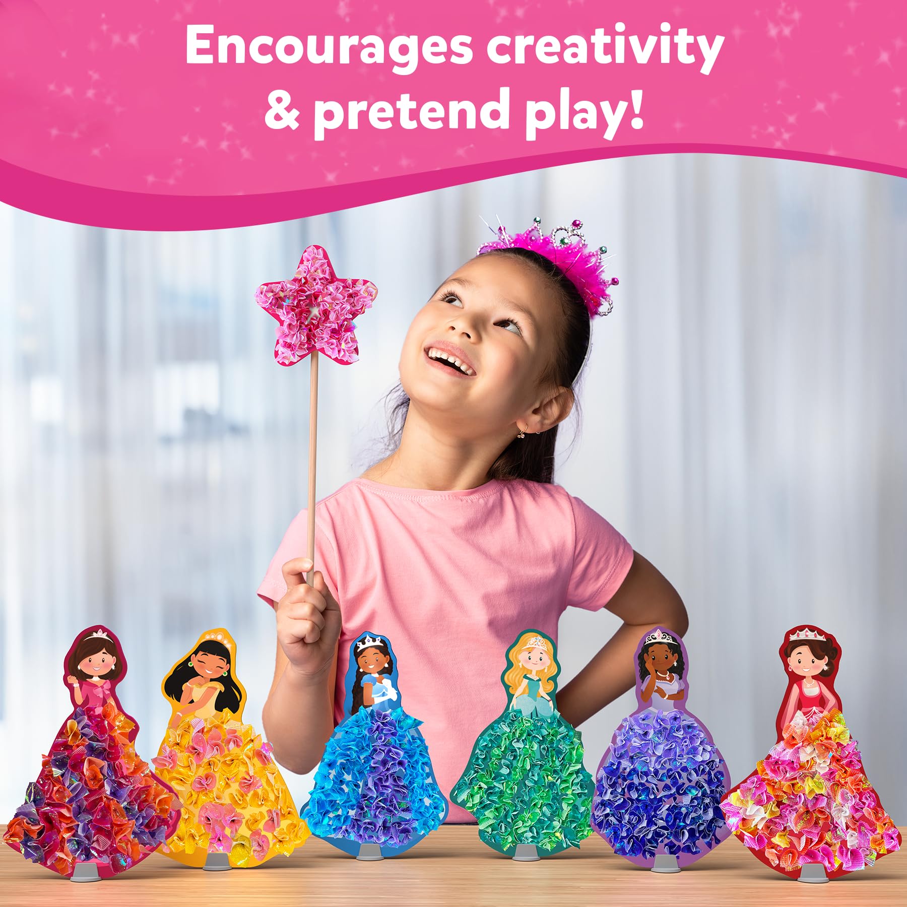 Skillmatics Poke-in Art - Magical Princesses, Mess-Free Fun for Kids, DIY Wood Craft Kits, Creative Activity, Gifts for Girls & Boys Ages 4, 5, 6, 7, 8, 9