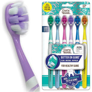 GuruNanda Butter On Gums Toothbrush, ADA Accepted, With 8000+ Ultra Soft Softex Bristles for Sensitive & Receding Gums, Perfect for Whiter Teeth, 6 Ct