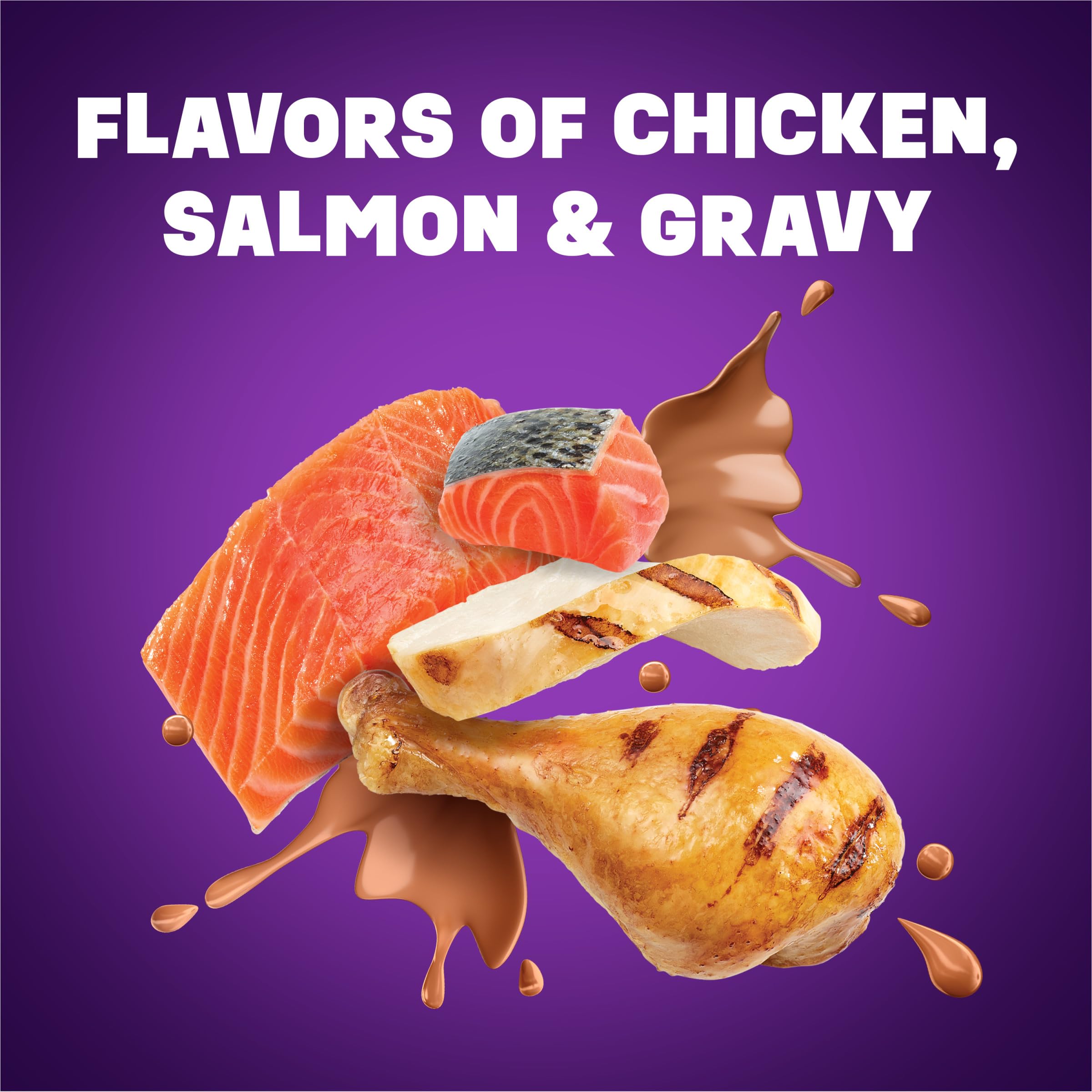 Purina Friskies Dry Cat Food Gravy Swirl'd With Flavors of Chicken, Salmon and Gravy - 3.15 lb. Bag