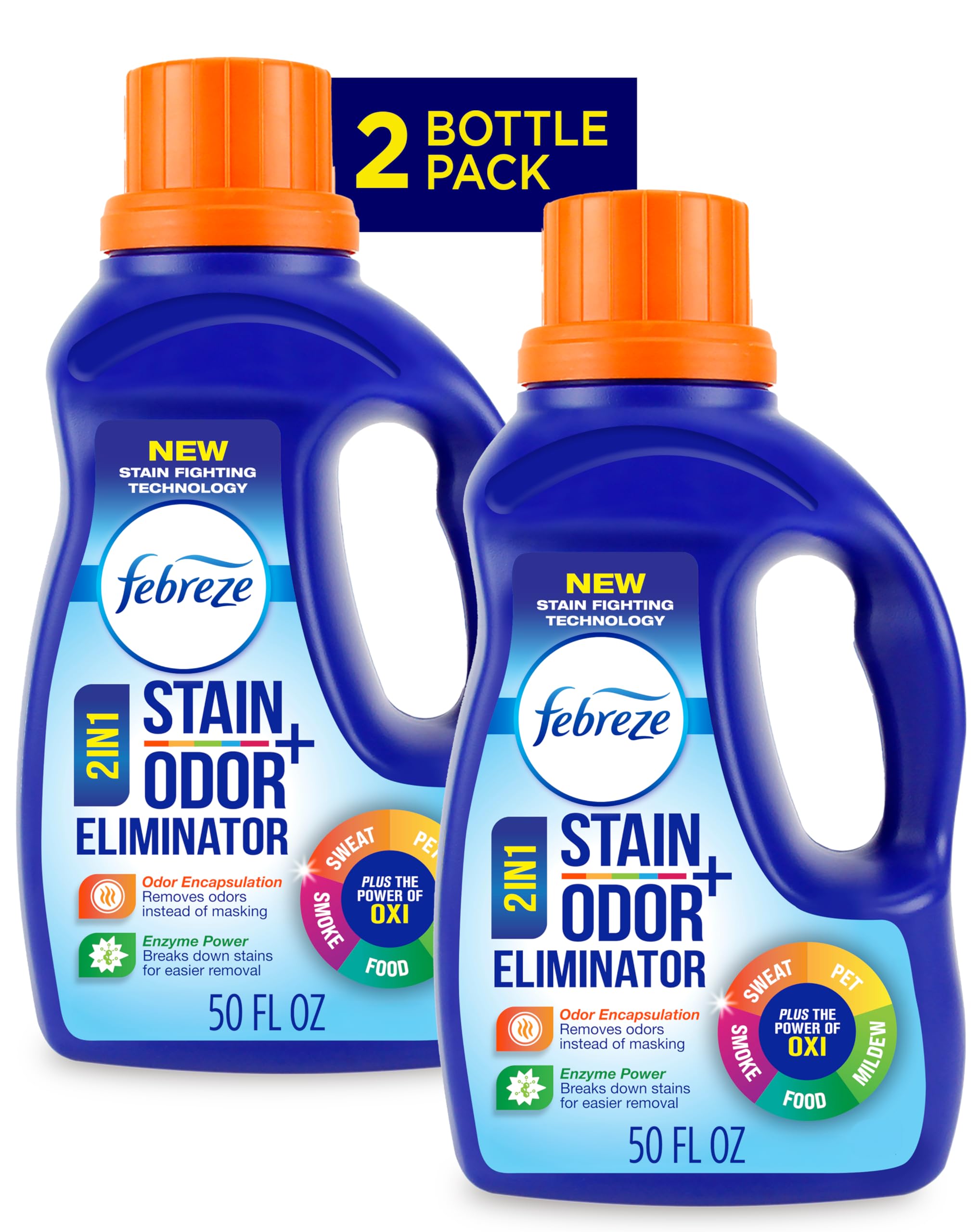 Febreze Wäschewaschmittel-Zusatz, ursprüngliche Stärke, Geruchsentferner für die Wäsche, entwickelt, um Gerüche, die durch Schweiß, Essen, Rauch verursacht werden, in einem einzigen Waschgang zu entfernen, frischer Duft, 1,47 l (2er-Pack)