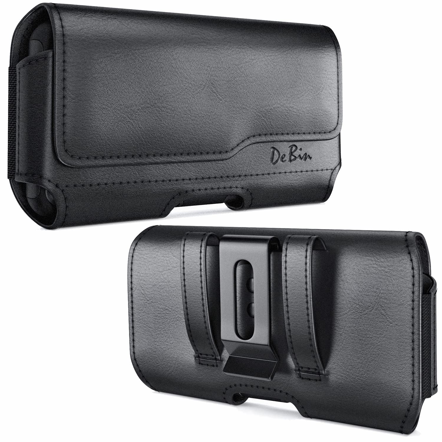 DeBin Holster for iPhone 16 Pro 16e 15 15Pro 14 13 12 11 Xs 10 X XR - Cell Phone Belt Holder Case with Clip for Men Women Pouch (Fits Protective Cover on) Black