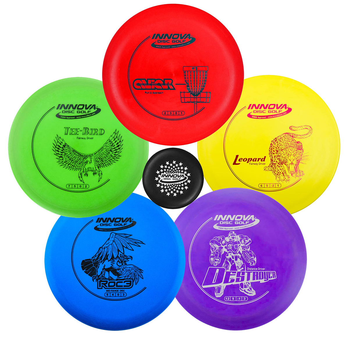 Innova Disc Golf Starter Set - Colors May Vary 160-180g - Disc Golf Putter, Disc Golf Driver, Mid-Range, Beginner Disc Golf Set