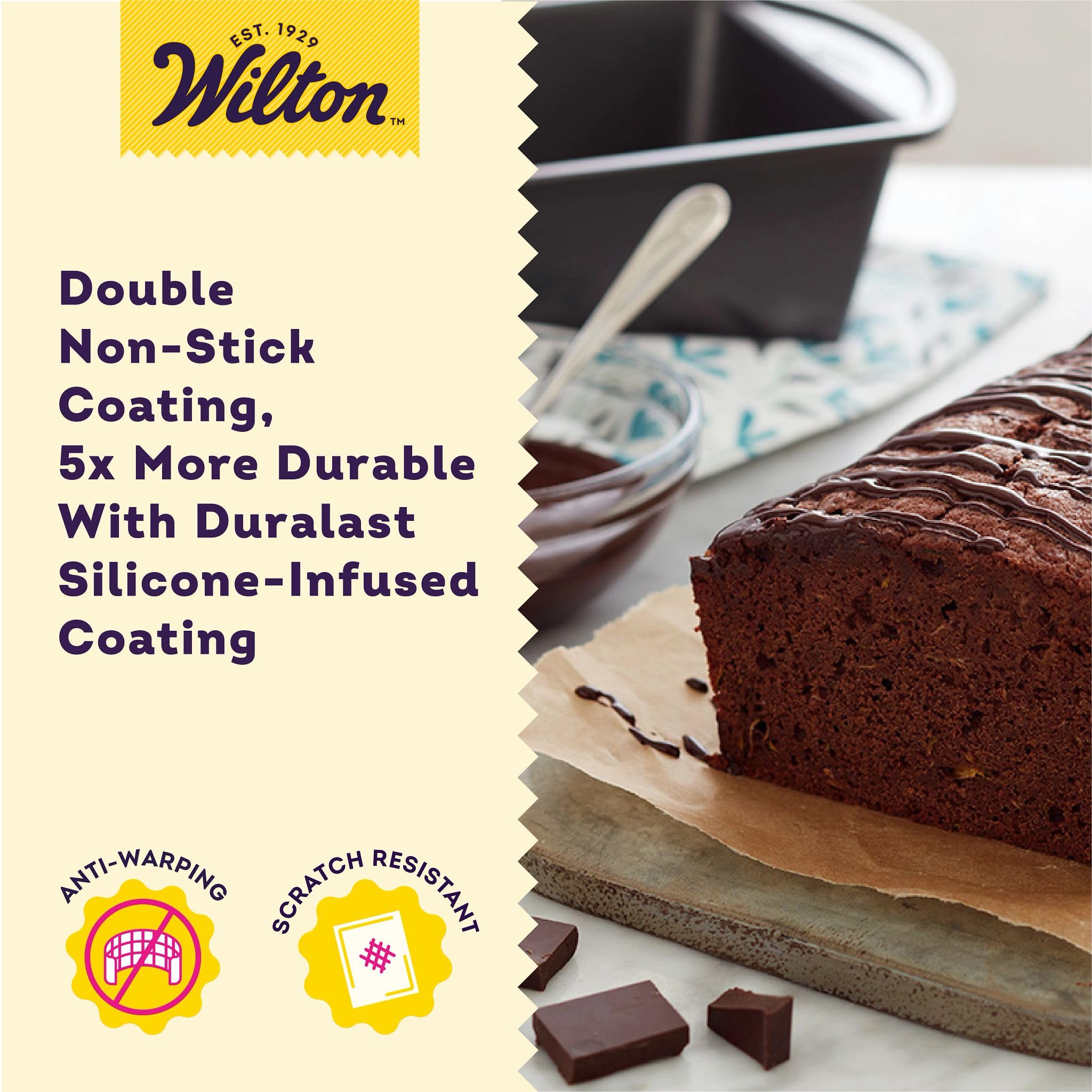 Wilton Platinum Premium Non-Stick Anti-Warp Bakeware, Made without PFAs, Loaf Pan, 9 x 5 x 2.7 in, Packaging May Vary
