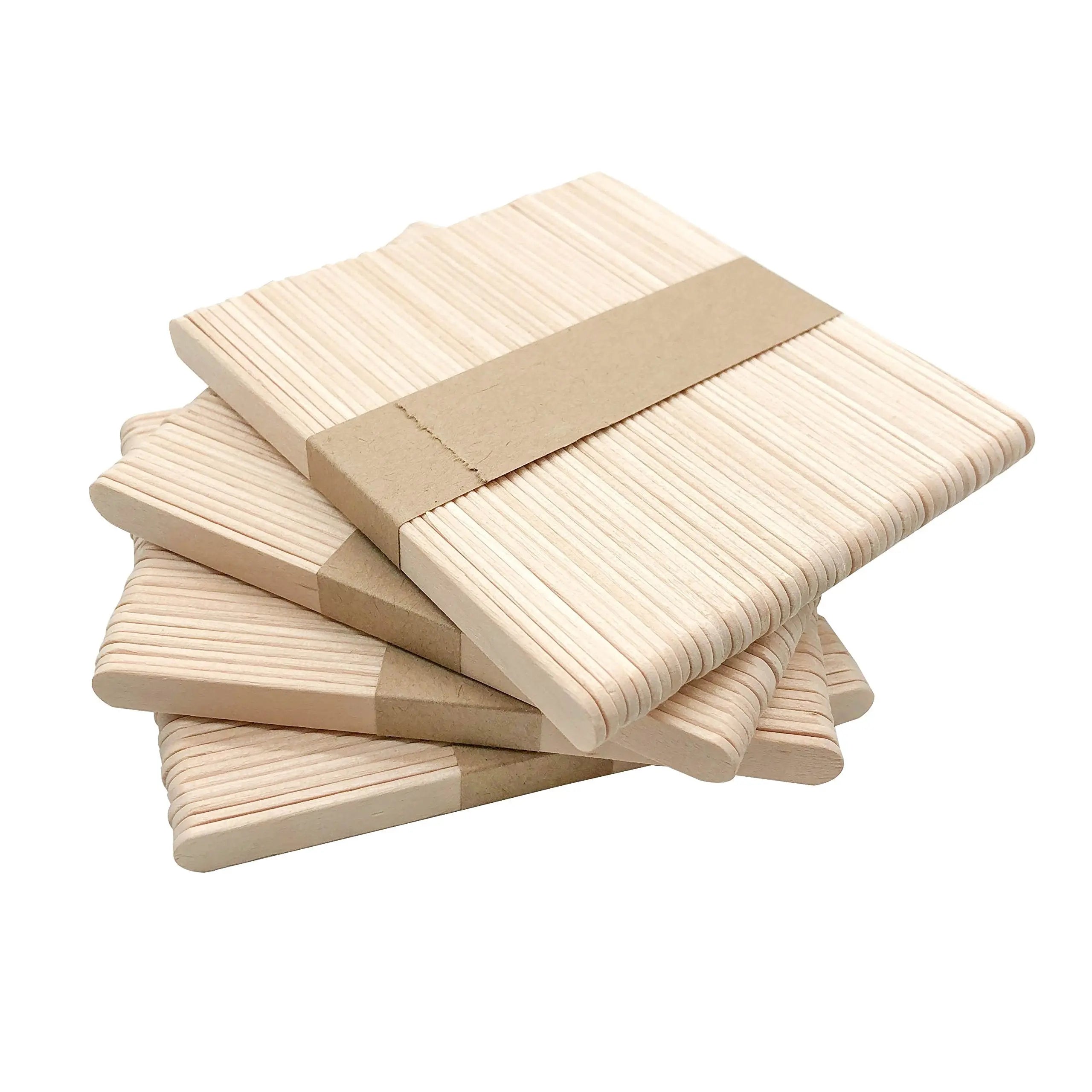 KTOJOY 200 Pcs Craft Sticks Ice Cream Sticks Natural Wood Popsicle Craft Sticks 4.5 inch Length Treat Sticks Ice Pop Sticks for DIY Crafts