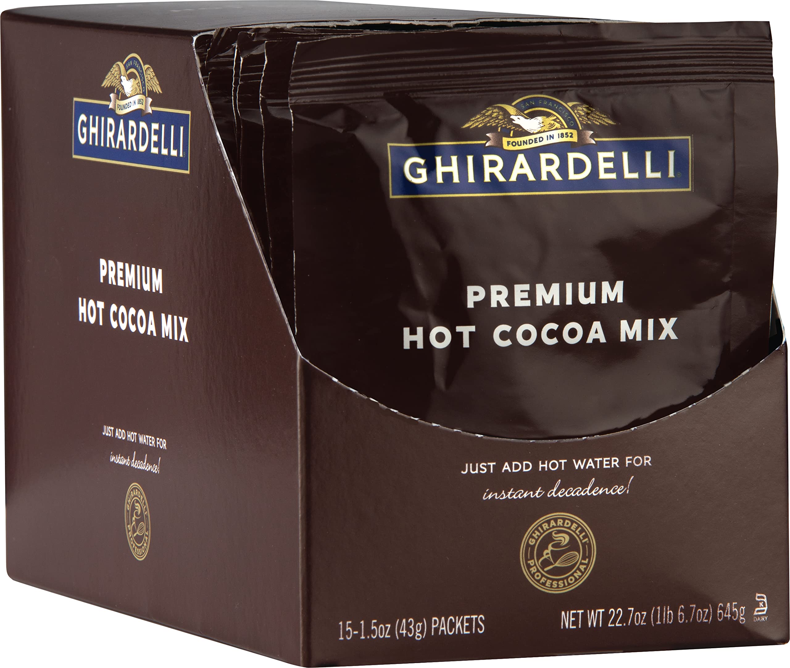 Ghirardelli Premium Hot Cocoa Envelopes, Reichhaltige Schokolade, 22,7 Unzen (15er-Pack)