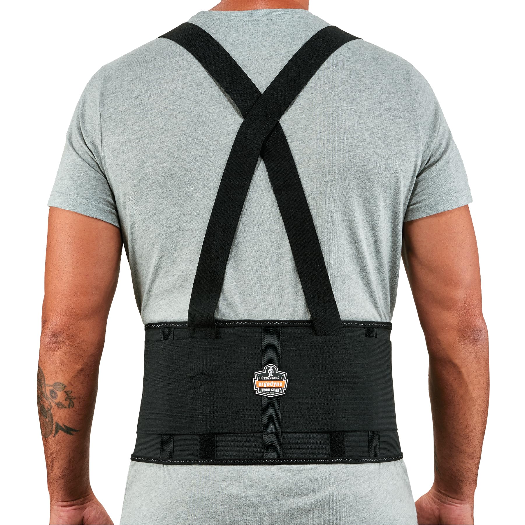 Ergodyne ProFlex 1650 Rückenstützgürtel, 7,5" Elastikband, verstellbar, abnehmbare Träger, Größe L