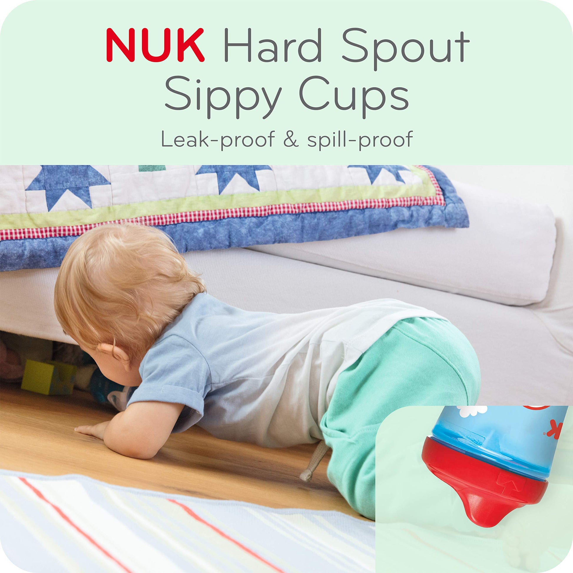 NUK Sesame Street Hard Spout Cup, 10 Oz, 2 Pack – BPA Free, Spill Proof Sippy Cup