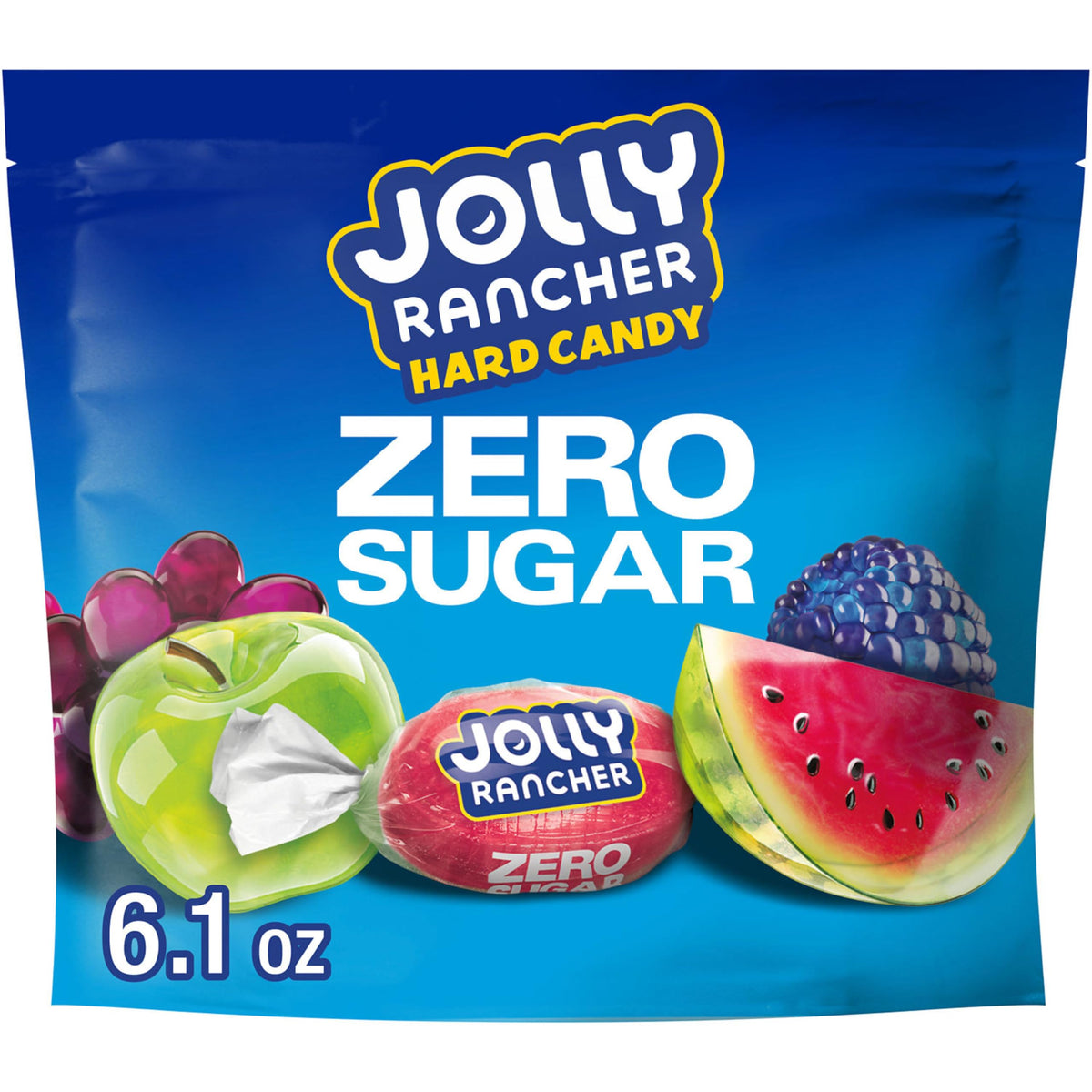 JOLLY RANCHER Zero Sugar Hartkaramellen, verschiedene Fruchtgeschmäcker, Beutel, 172 g