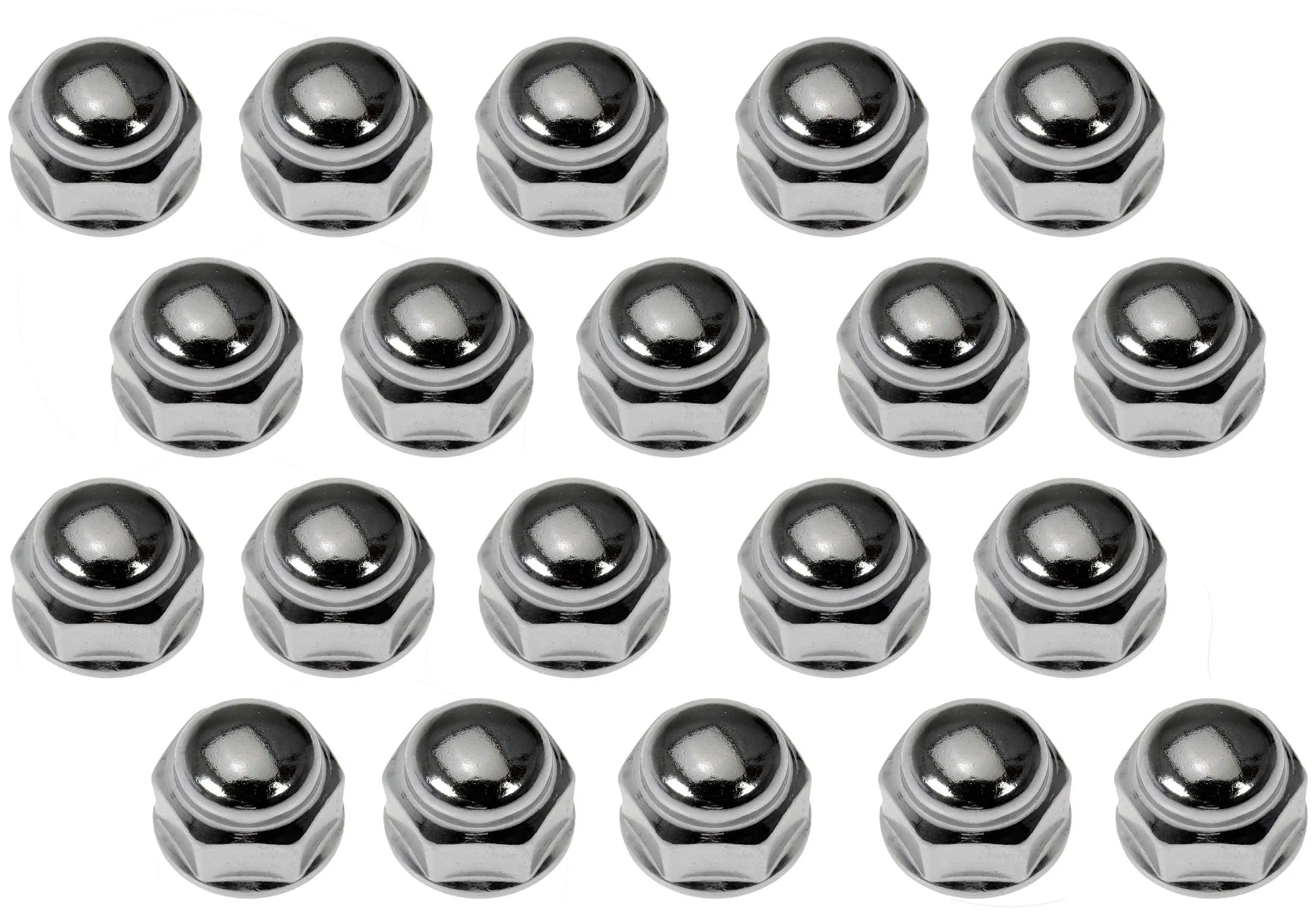 Dorman 711-265 Wheel Nut Chrome Acorn Bulge Seat 1/2-20 Compatible with Select Models, 20 Pack