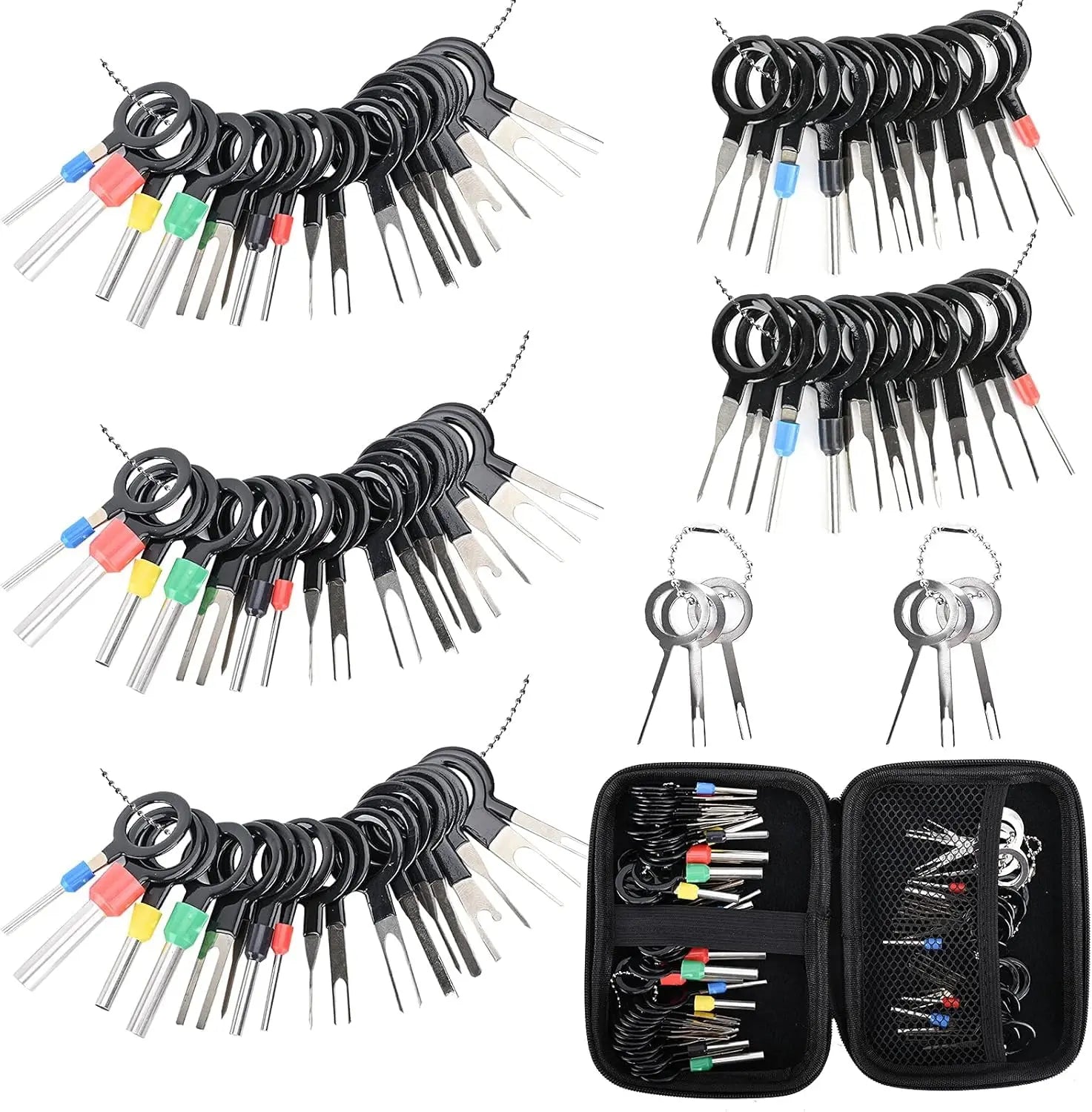 Terminal Pin Removal Tool Kit 82 Pcs Depinning Electrical Connector Pin Extractor Tool Set Wire Terminal Release for Automotive Car Household Devices