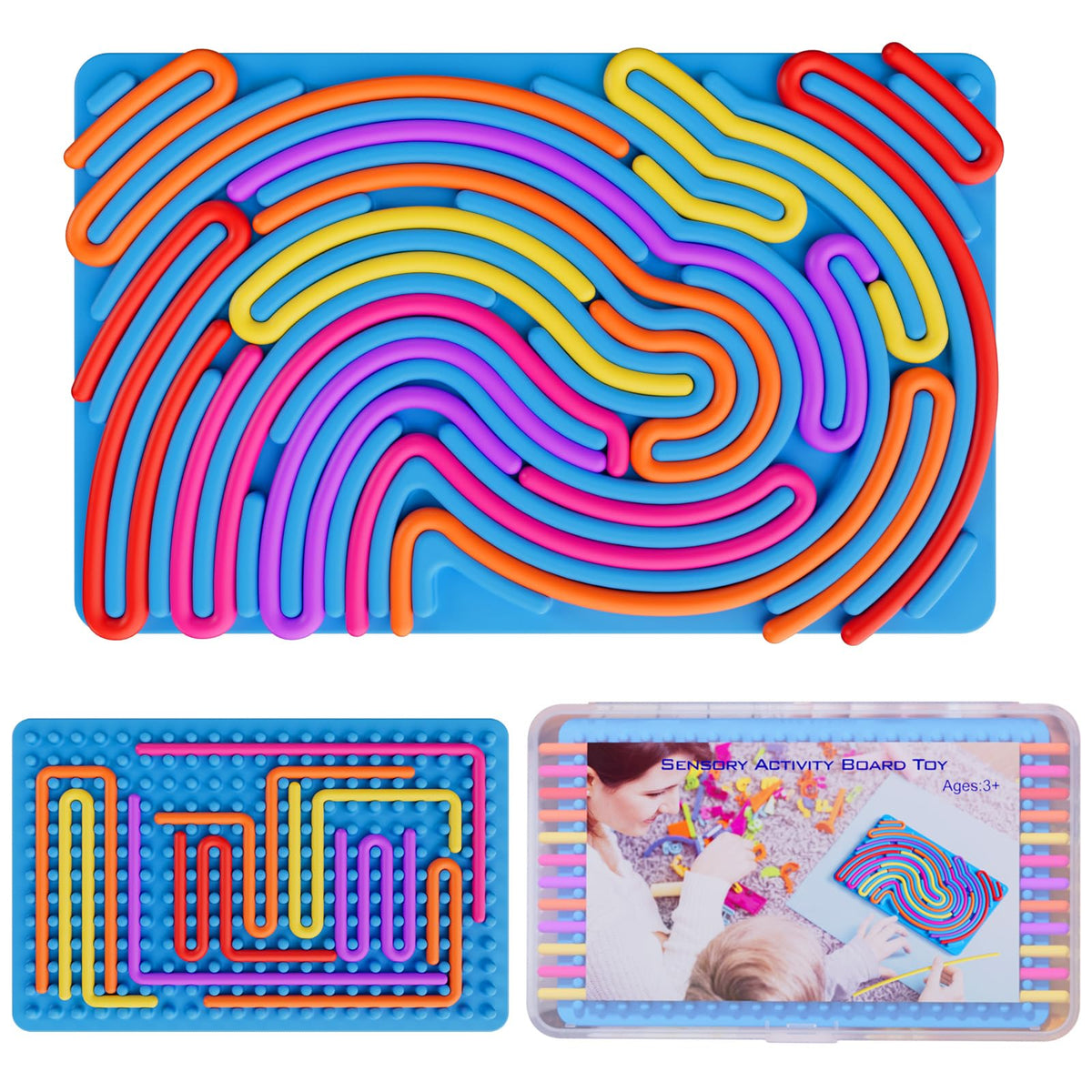 Sensorisches Fidget-Spielzeug für Kleinkinder und Jungen, sensorisches Aktivitätsbrett für Stress, Angst, Autismus, ADHS, beruhigendes Reisespielzeug für Flugzeuge für Kinder ab 3 Jahren, Geschenke für Teenager-Mädchen