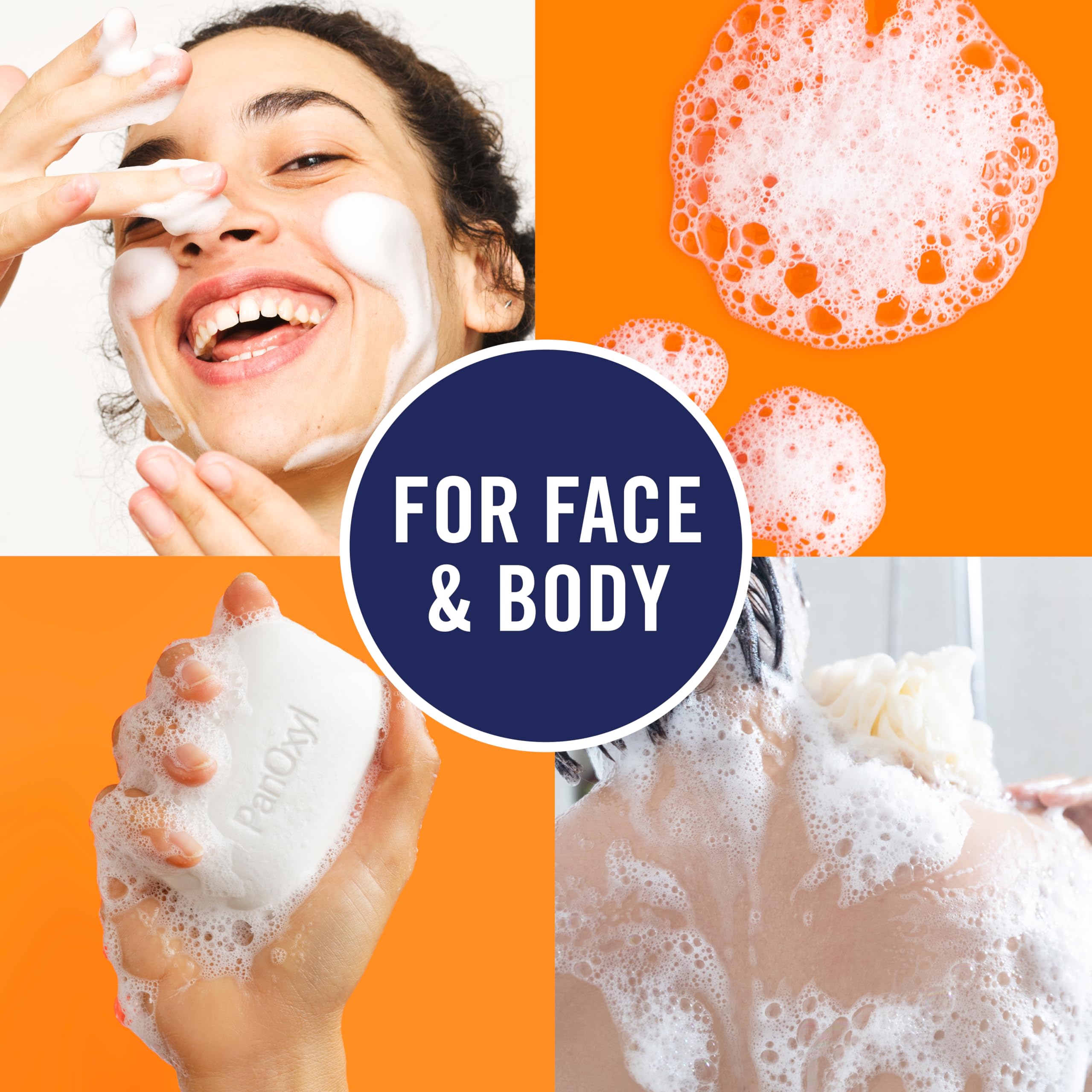 PanOxyl Acne Treatment Bar with 10% Benzoyl Peroxide, Maximum Strength Acne Bar for Face, Chest, and Back, Soap-Free Body Wash, Treats Acne Pimples, Whiteheads, Blackheads, pH Balanced, Vegan, 4 oz