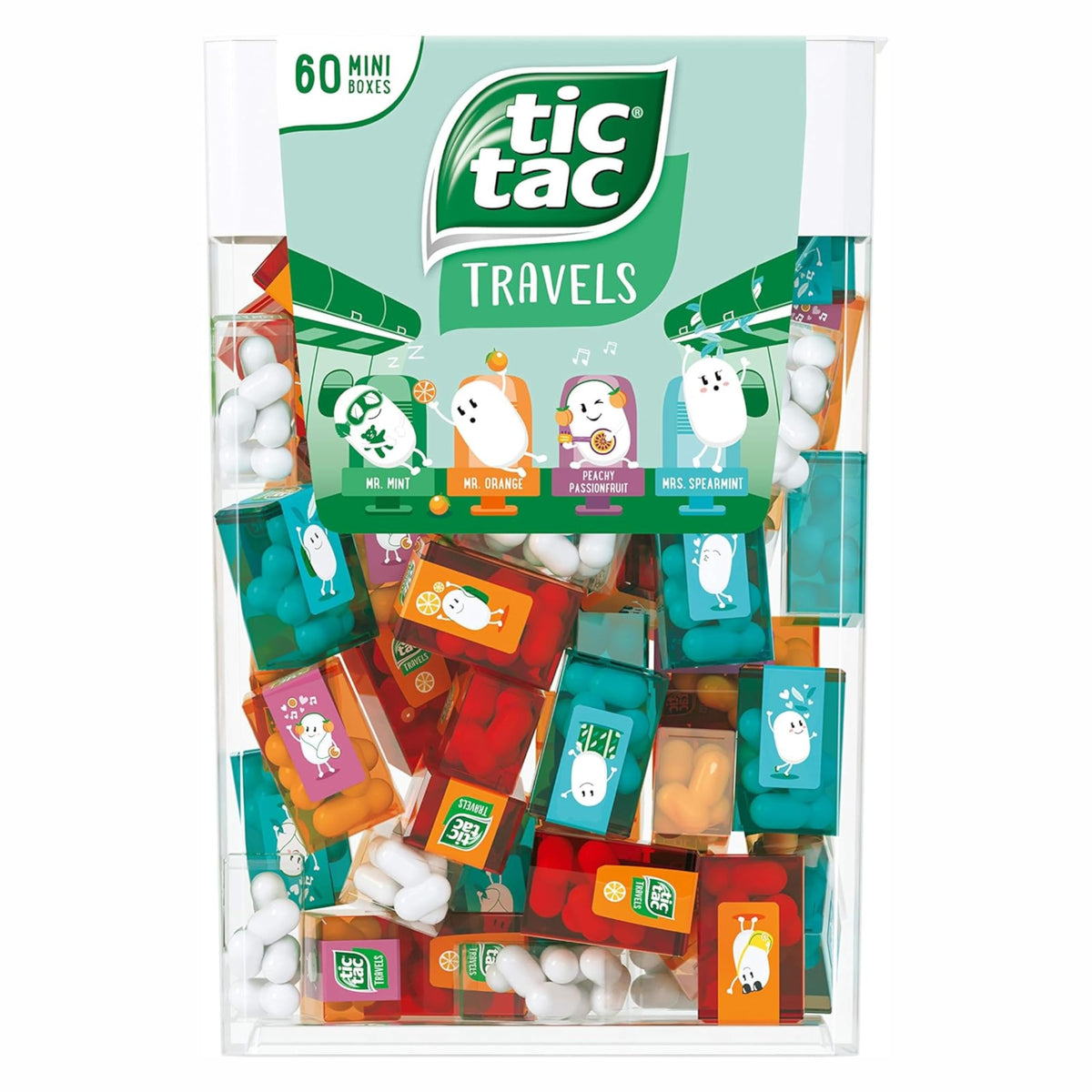 TIC TAC Box mit 60 Minischachteln (Minze, Orange, Spearmint, Pfirsich und Maracuja) 234g von Tic Tac