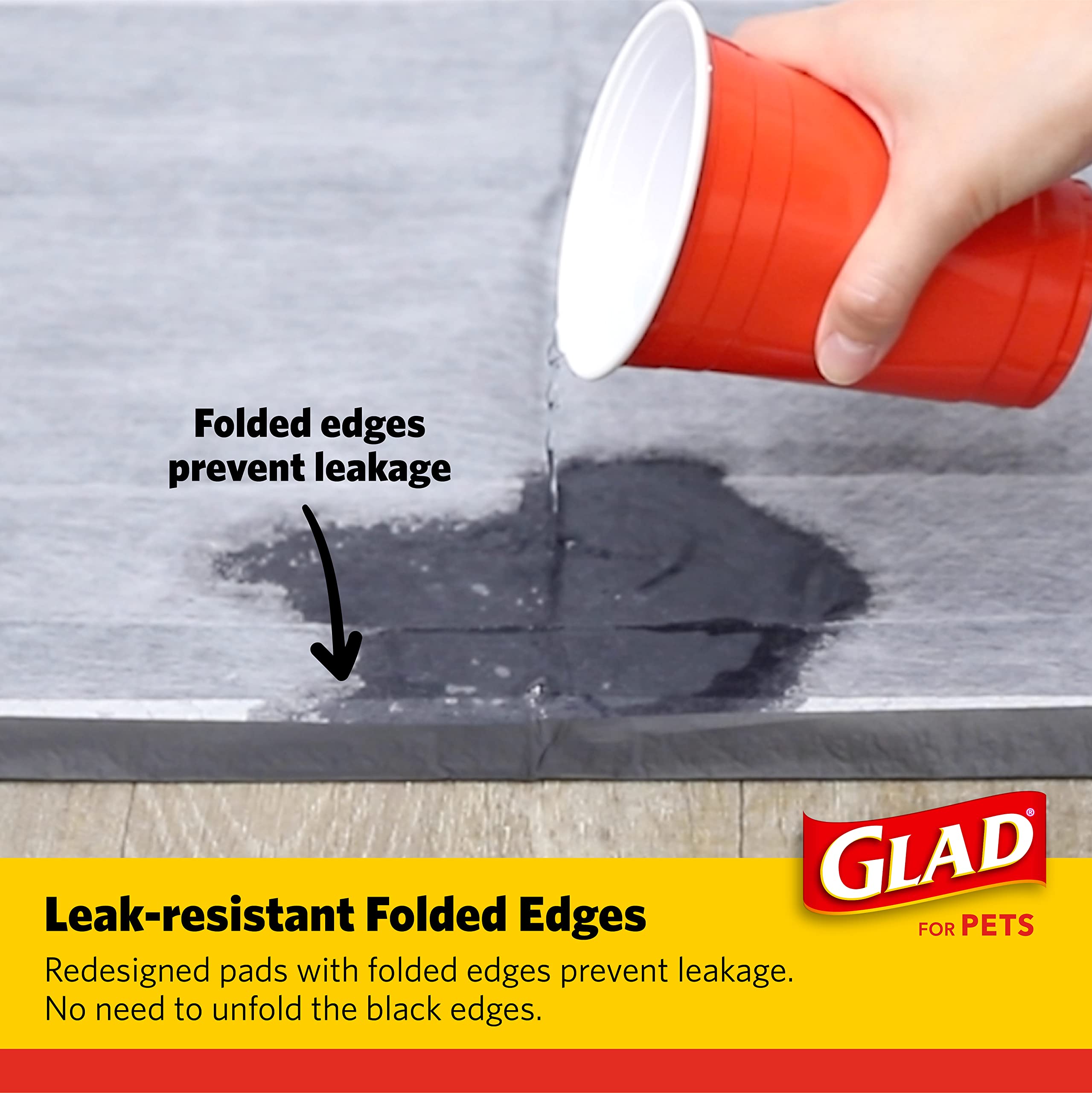 Glad for Pets Black Charcoal Puppy Pads, 23"x23" Disposable Pee Pad That Absorbs & Neutralizes Urine Instantly, Activated Carbon Training Pads For Dogs - 100 Count