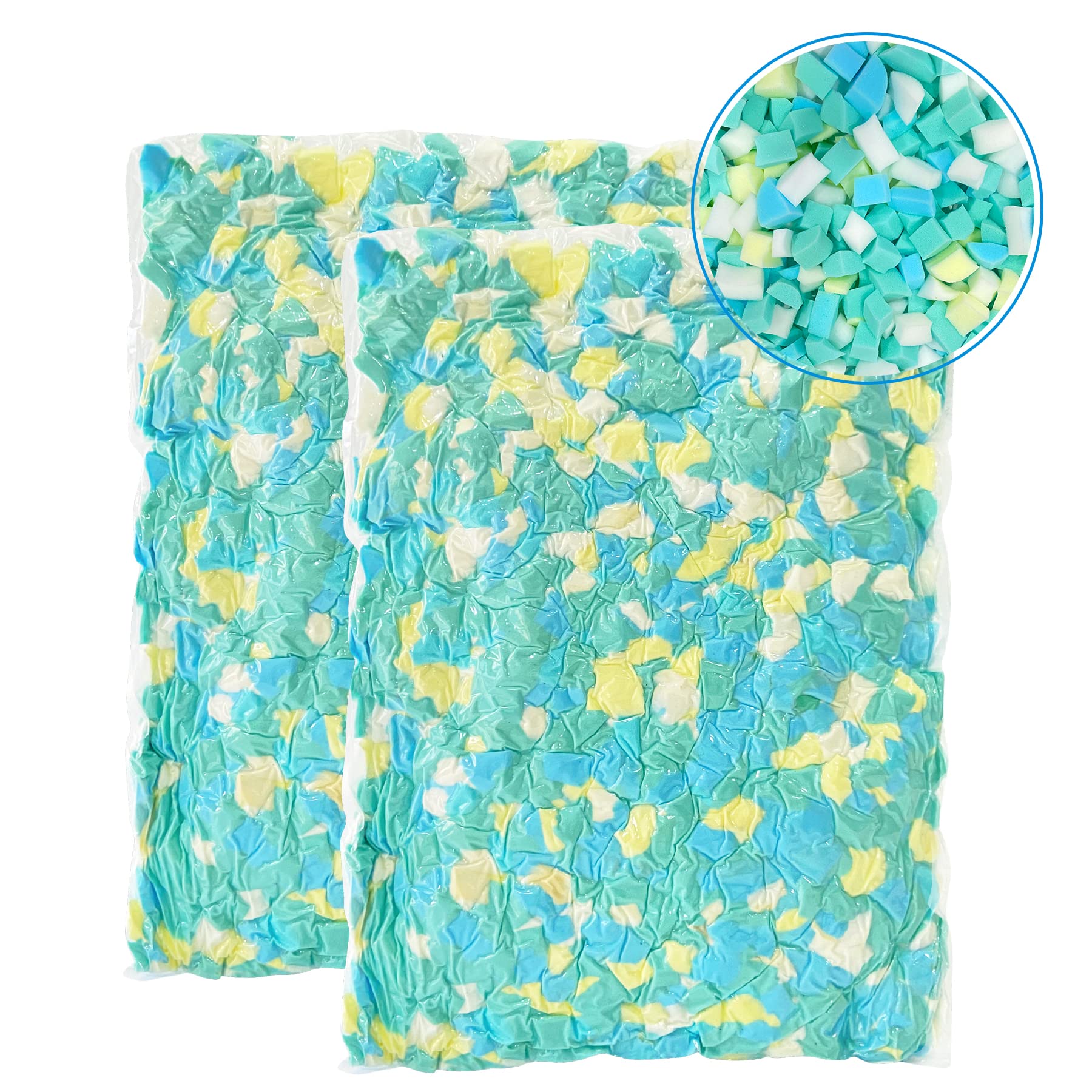 Welacer Geschredderte Memory-Schaum-Füllung 4,5 kg für Sitzsackfüller, Kissenfüllung, Kissen für Kunsthandwerk, ohne zusätzliche Gelpartikel, Premium weich und hervorragend zum Füllen, Multi Color und Shape