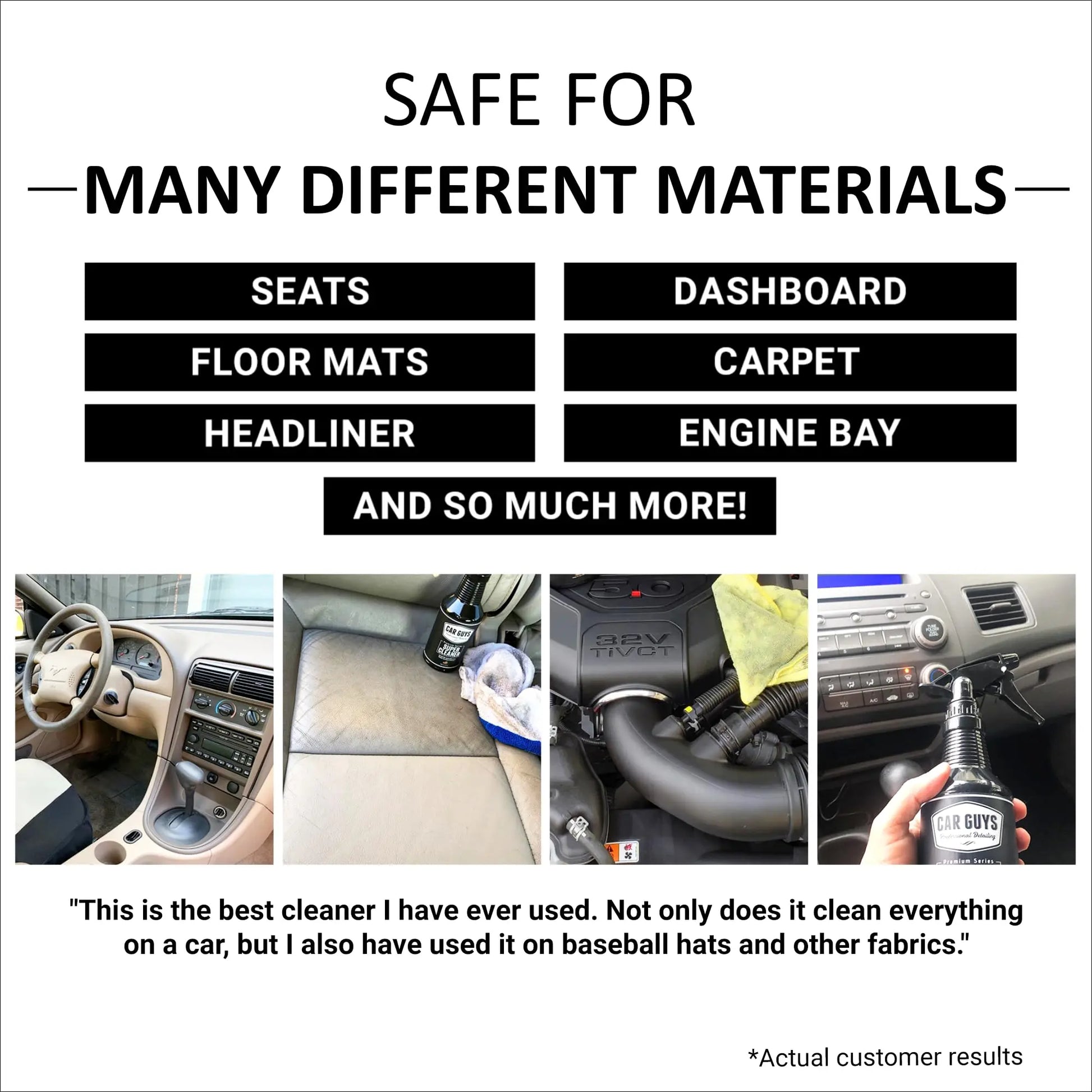 CAR GUYS Super Cleaner | Effective Car Interior Cleaner | Leather Car Seat Cleaner | Stain Remover for Carpet, Upholstery, Fabric, and Much More! | 18 Oz Kit with Microfiber Towel