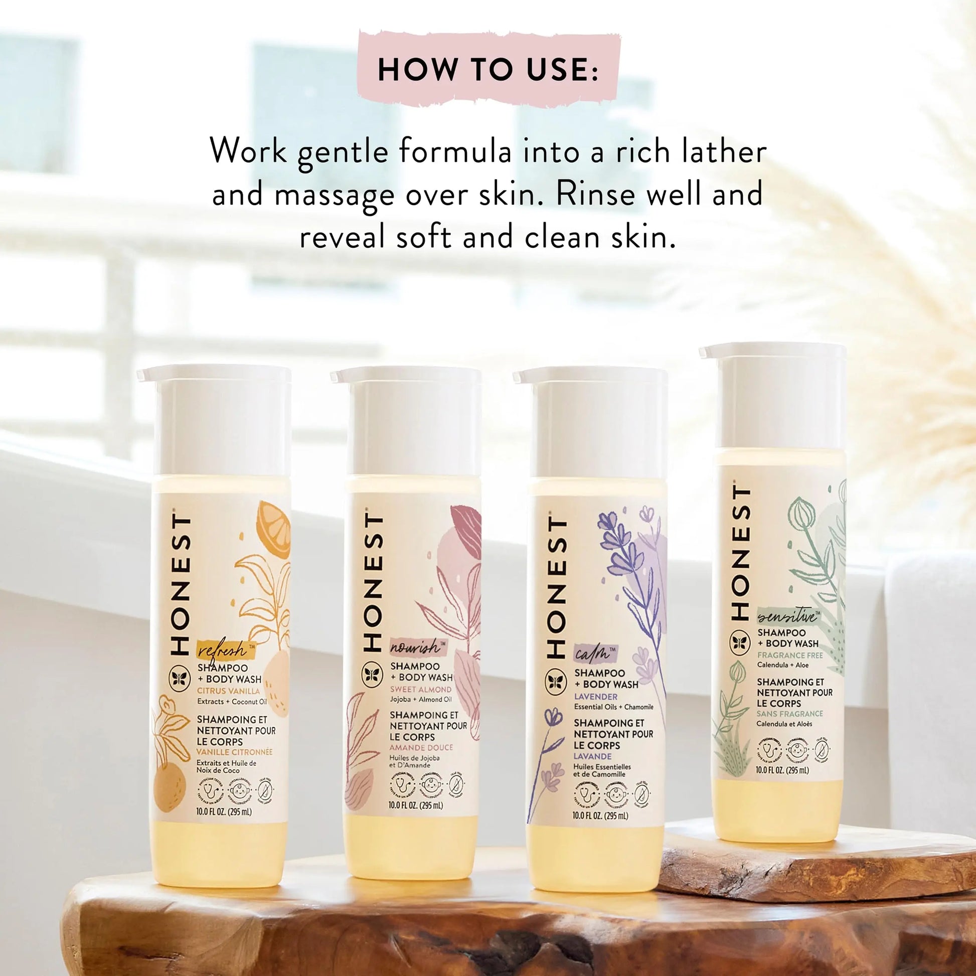 The Honest Company 2-in-1 Cleansing Shampoo + Body Wash for Sensitive Skin | Gentle for Baby | Naturally Derived, Tear-free, Hypoallergenic | Fragrance Free, 10 fl oz