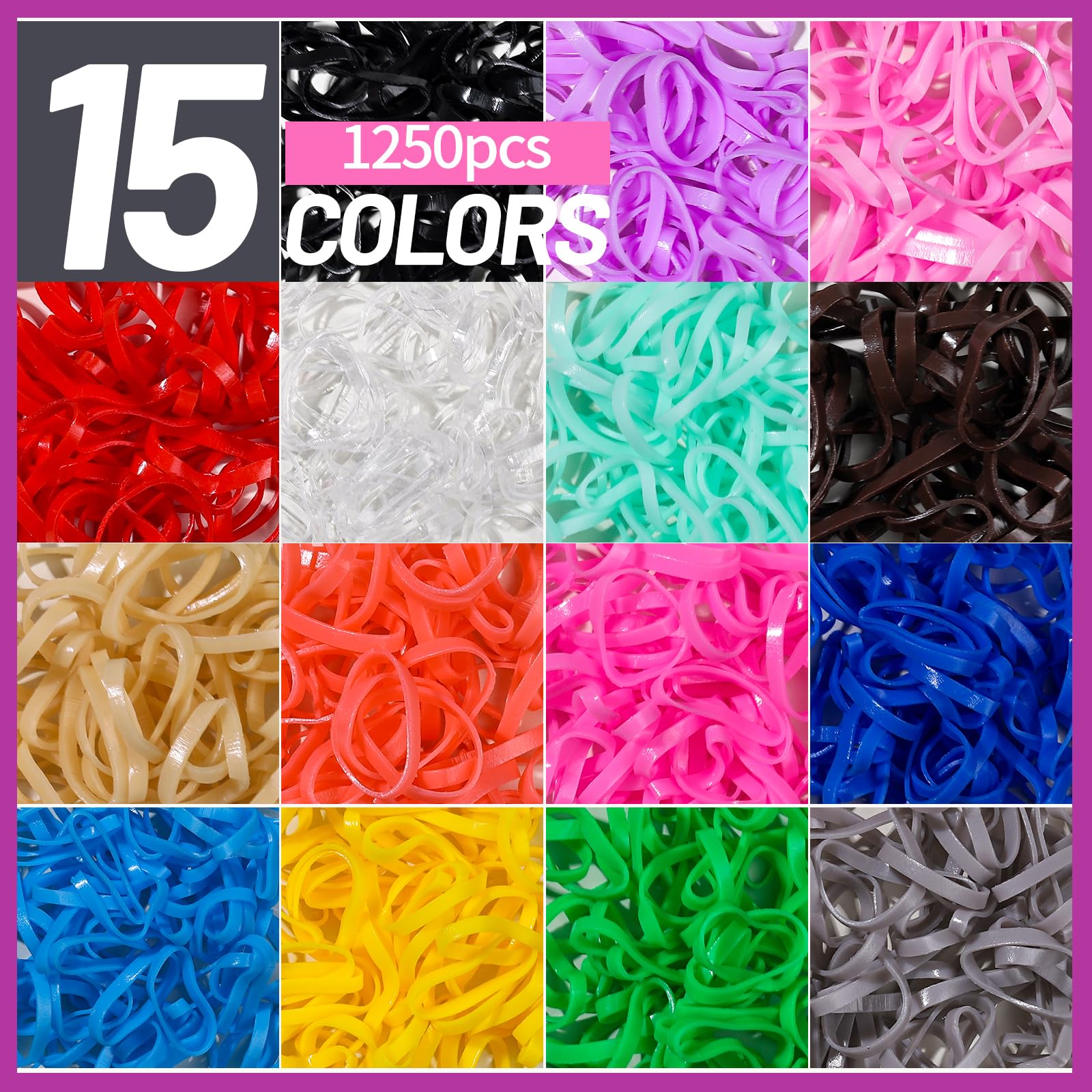Teenitor Elastic Hair Ties, Hair Accessories for Girls, Colorful Baby Elastic Hair Bands Set Rubber Bands for Hair with Hair Clips