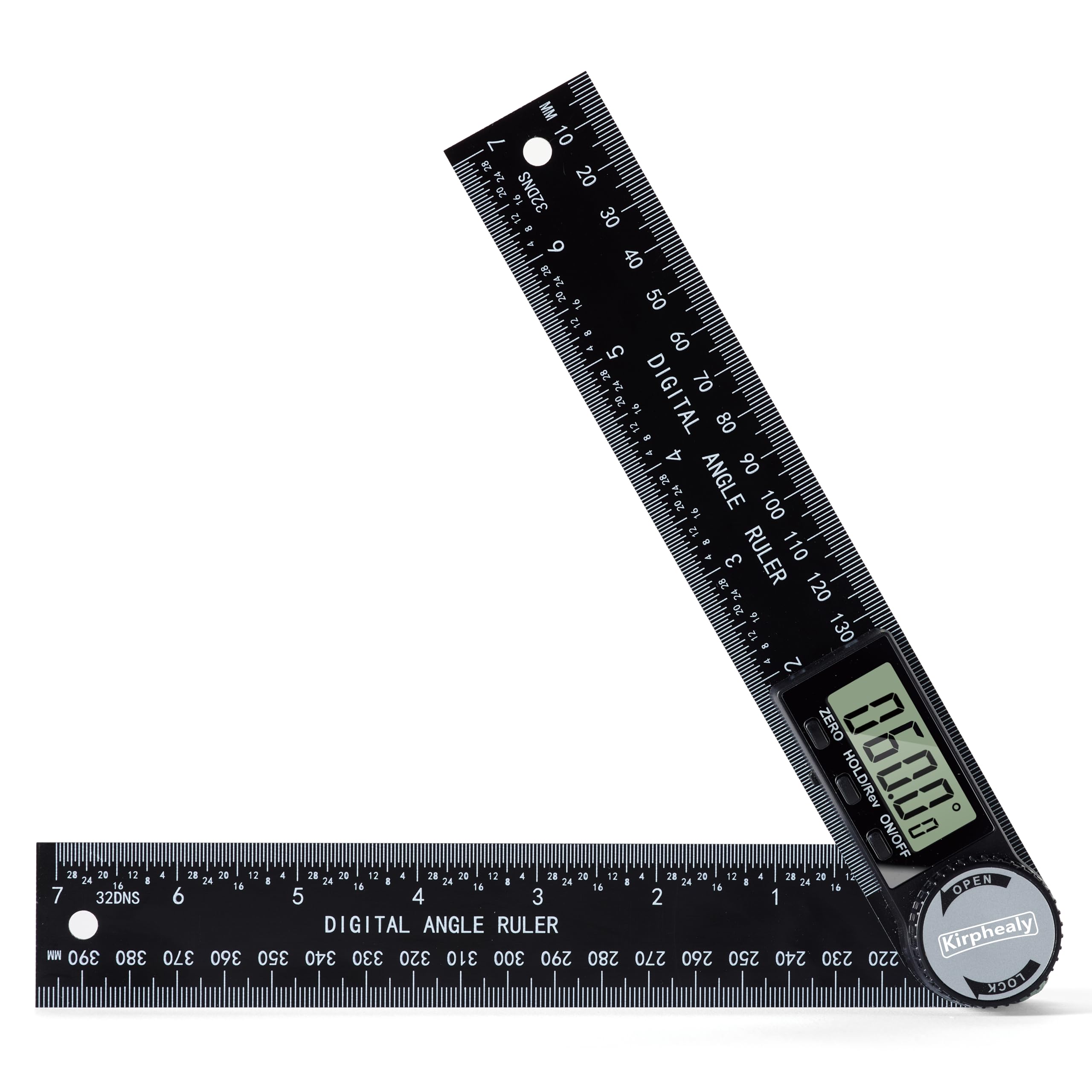 Kirphealy Digital Angle Finder Protractor, 7inch 200mm Angle Gauge Professional Measuring Tool, Third Generation Adjustable Angle Ruler, Quick Display for Carpentry Construction and Home Improvement
