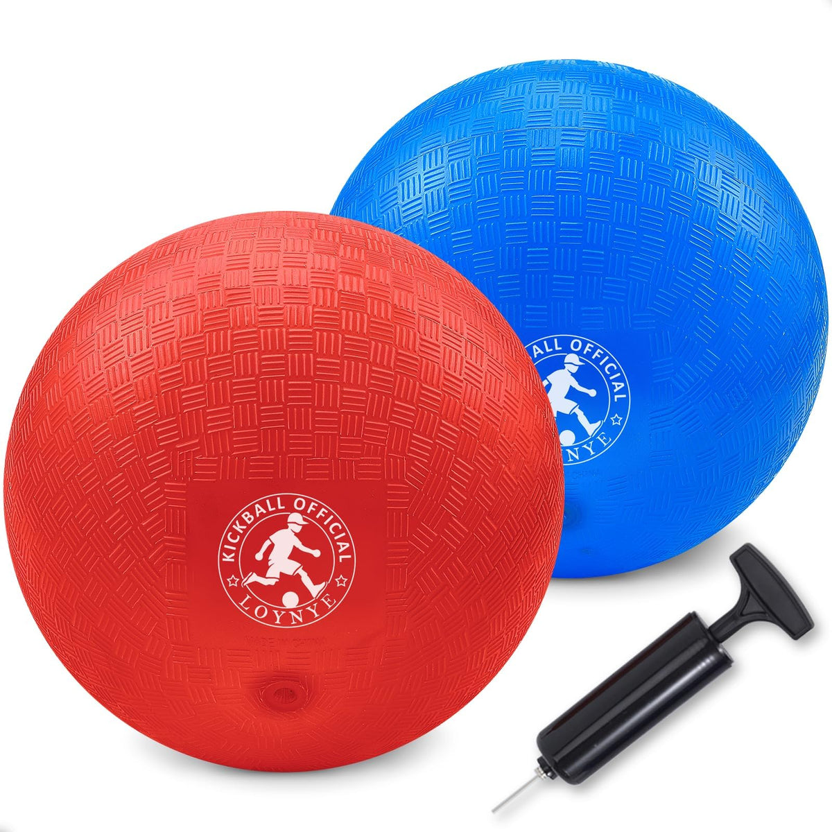 LOYNYE 10 Zoll Dodgeball-Bälle, Spielplatzball, Kickball, Dodgebälle für Kinder, Kickbälle Handball für Indoor- und Outdoor-Spiele, Vier-Quadrat-Bälle, inklusive Pumpe
