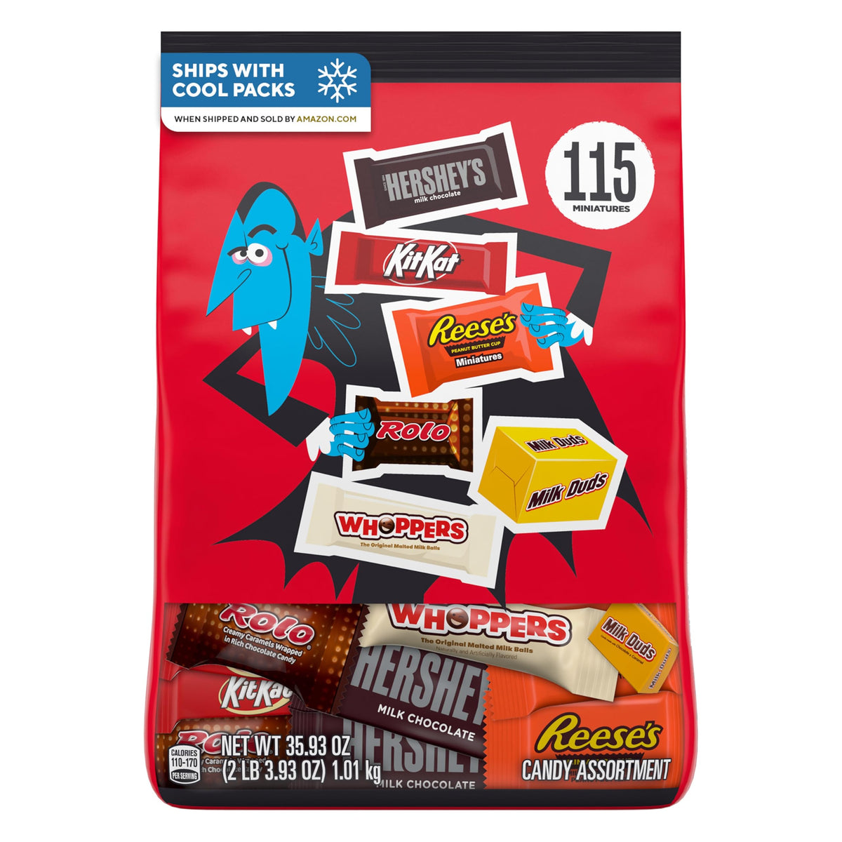 Hershey Miniatures, Mischpackung, Halloween Süßigkeiten Großpackung, 1020g (115 Stück)