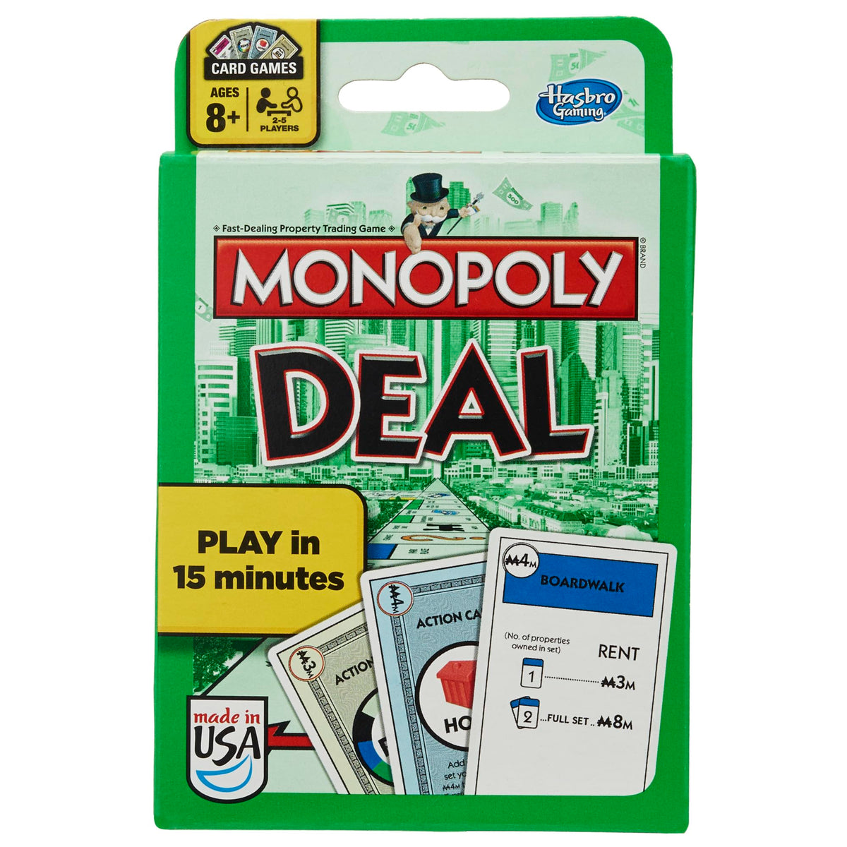 Monopoly Deal Kartenspiel, schnelles Familienspiel, für 2-5 Spieler, lustige Sommeraktivitäten, unverzichtbar für den Urlaub, ab 8 Jahren