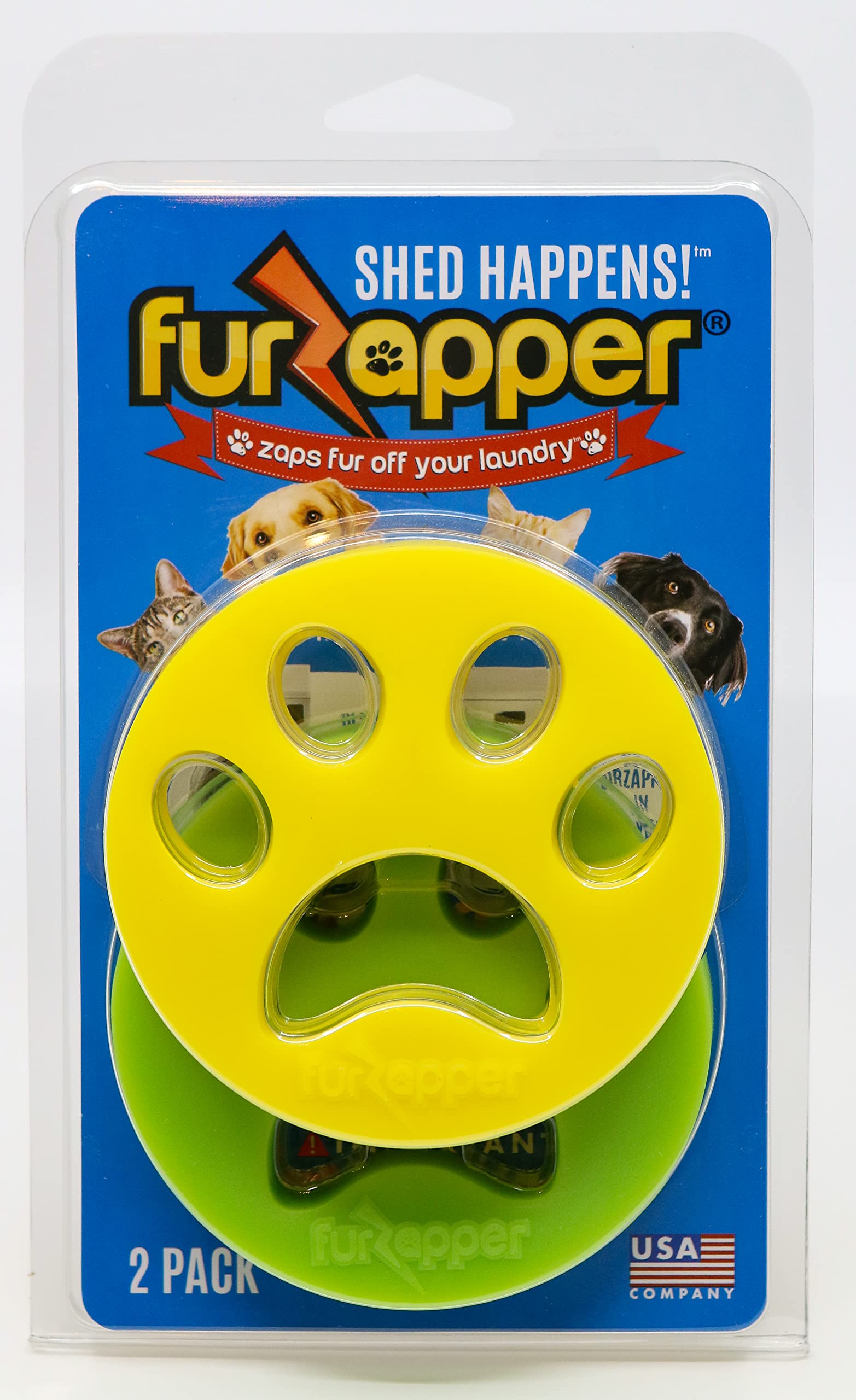 FurZapper Tierhaarentferner für die Wäsche, 2 Stück – Wiederverwendbares Hunde- & Katzenhaarentfernungs-Tool bekannt aus Shark Tank – Entfernt Tierfell, Haare, Fusseln, Hautschuppen von Kleidung & Wäsche – Verwenden Sie 1 FurZapper pro Haustier