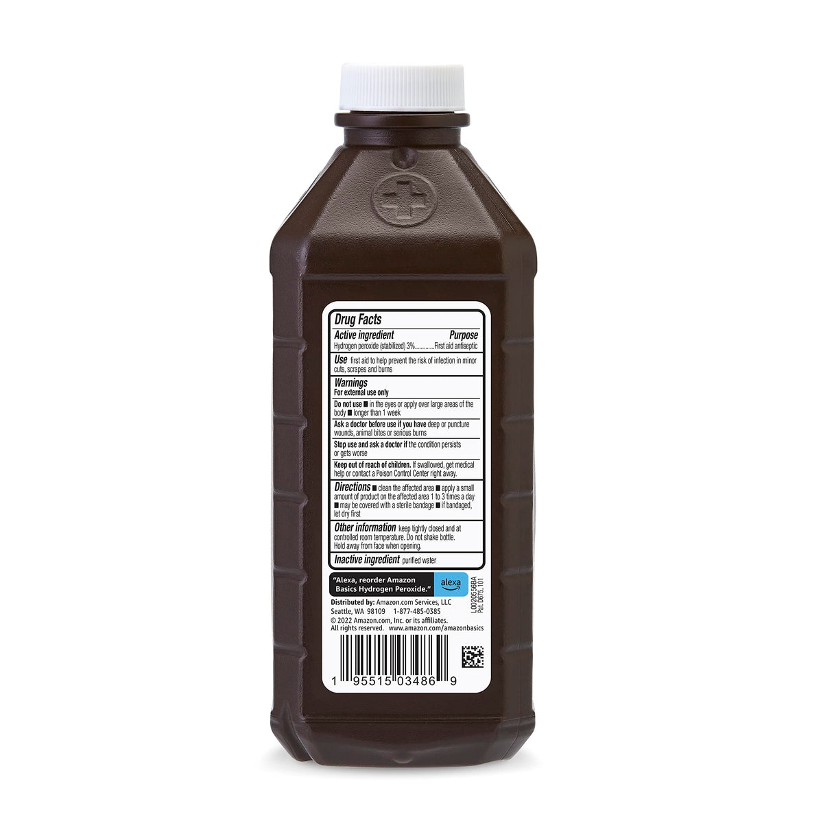 Basics - Hydrogen Peroxide Topical Solution USP, 16 fl oz (Pack of 12) (Previously Solimo)