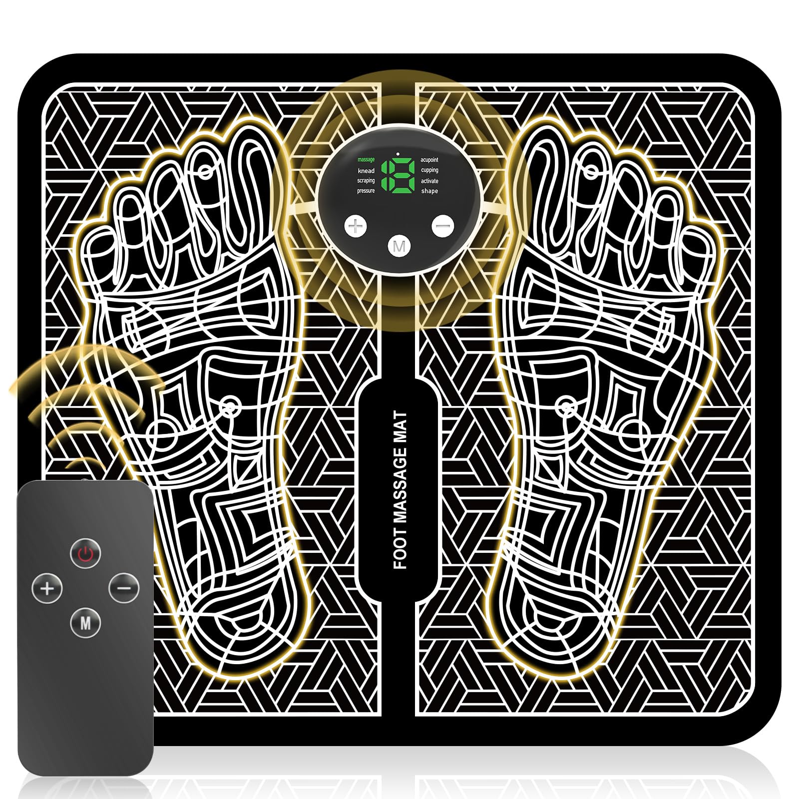 Phixnozar Transcutaneous Electronic Nerve Stimulator, EMS Foot Massager for Muscle Relaxation, LCD Display Screen,Back & Legs Massager