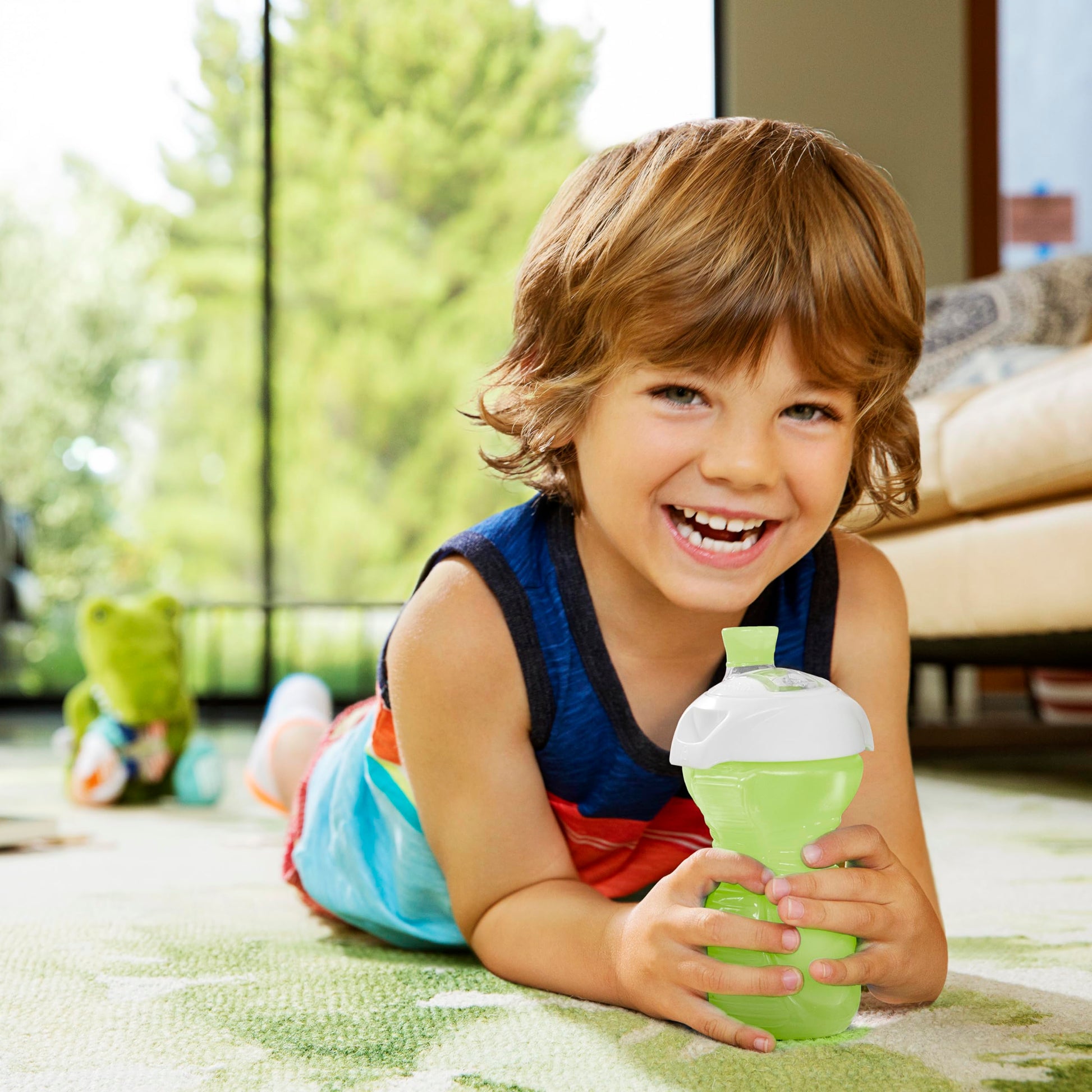 Munchkin® Click Lock™ Bite Proof Sippy Cup, 9 Ounce,2 Count (Pack of 1), Plastic, Blue/Green